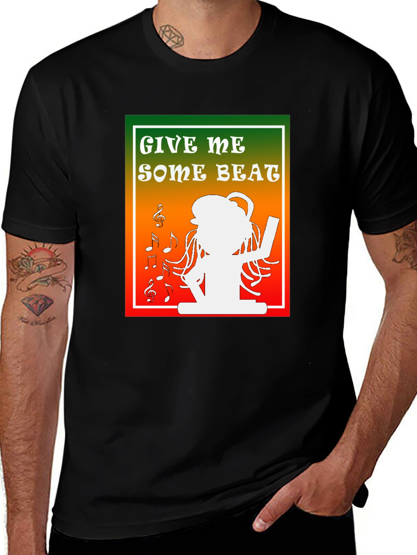 Variant 2 of Rasta Girl Beat T-Shirt - Music Lover Tee