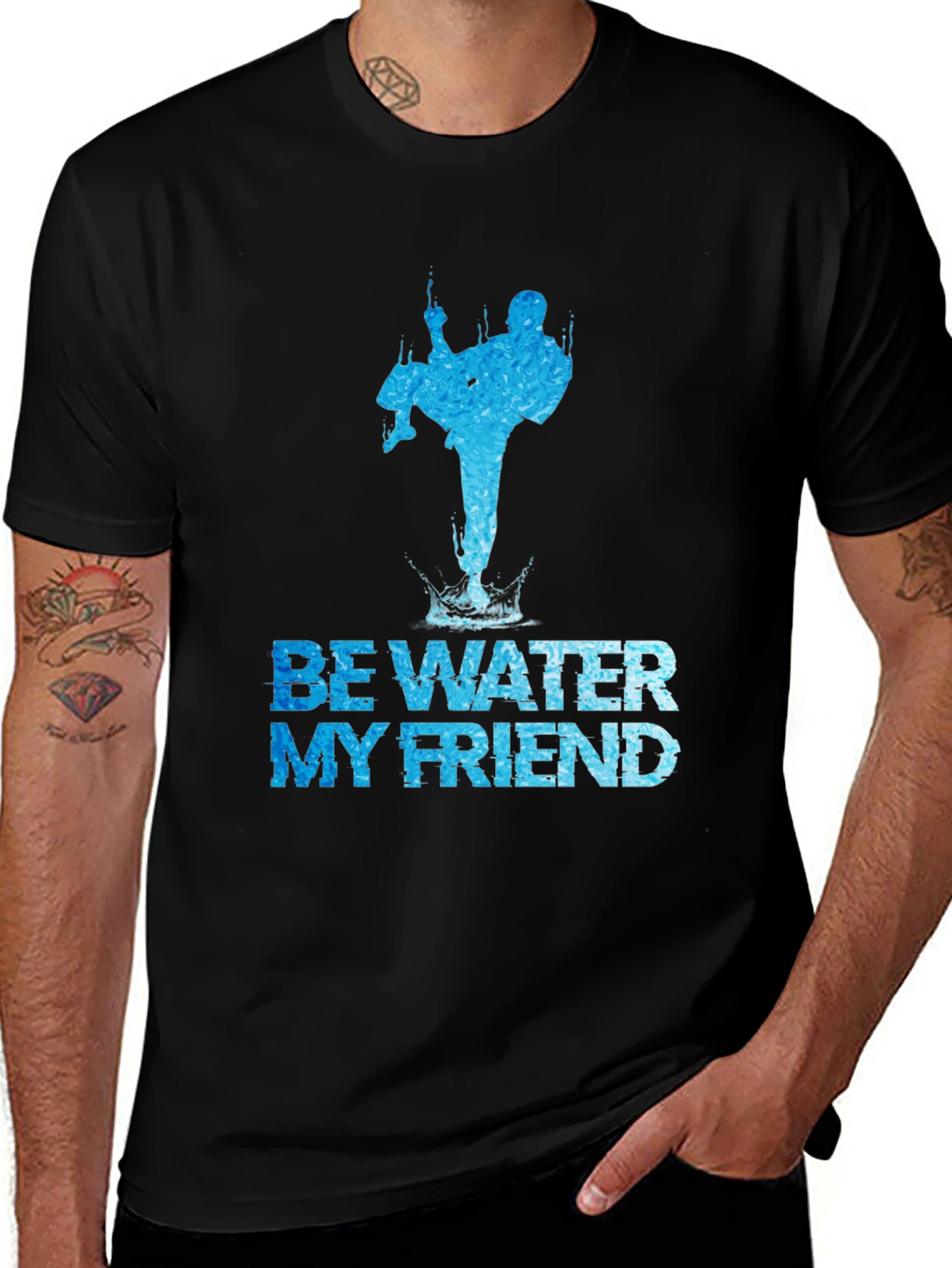 Variant 10 of Be Water My Friend Martial Arts Graphic Tee