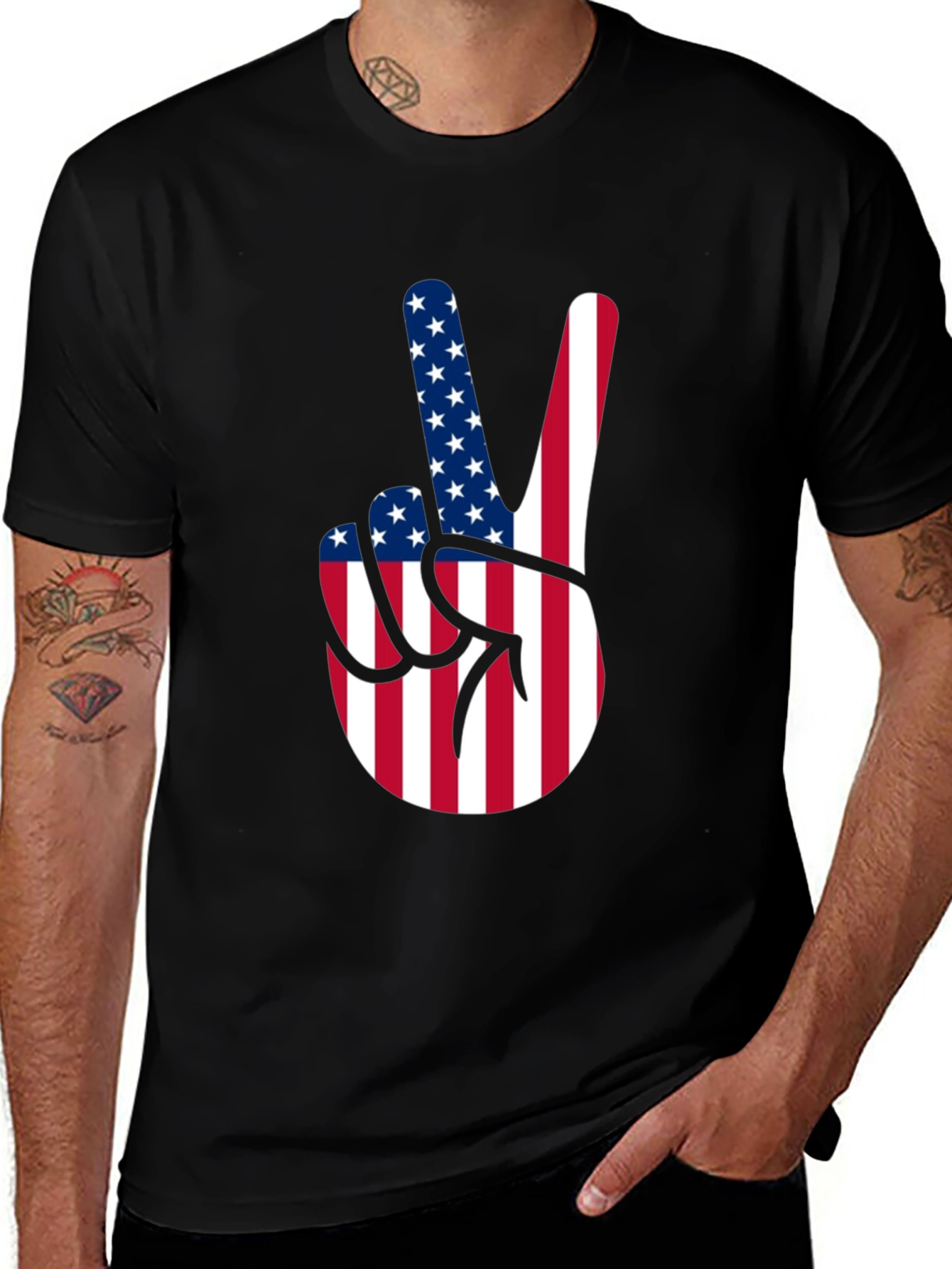 Variant 23 of USA Peace Sign Graphic T-Shirt