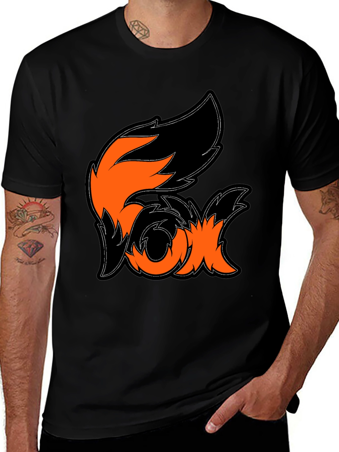 Variant 9 of Fox Graphic Black T-Shirt - Stylish Animal Design Tee