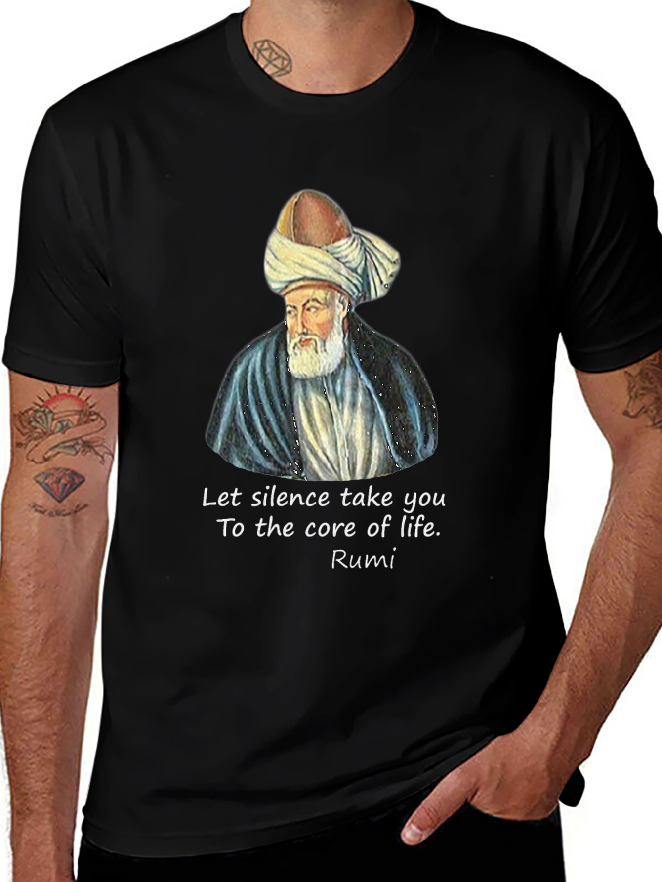 Rumi Quote Graphic T-Shirt - Let Silence Take You