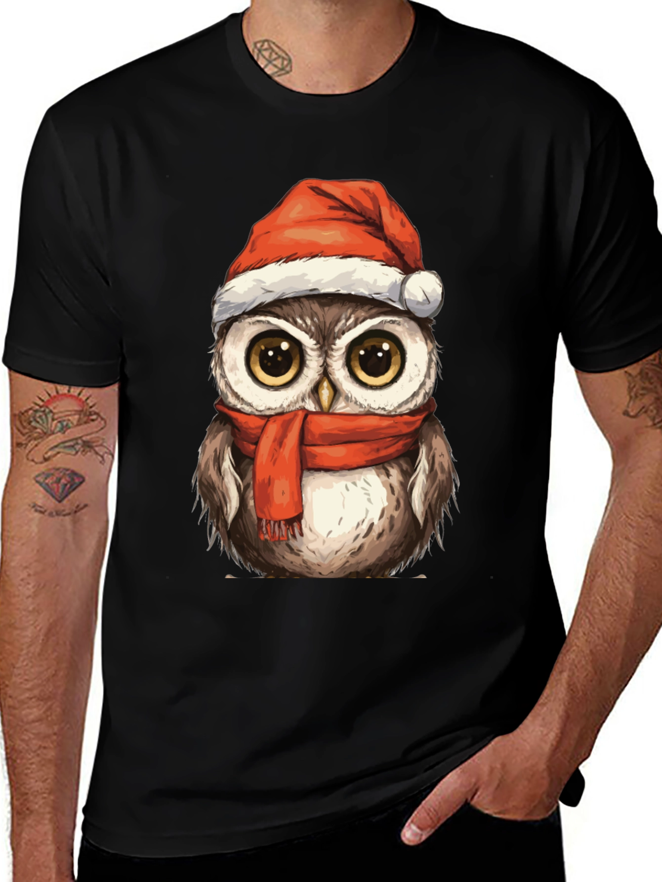 Variant 30 of Festive Owl T-Shirt - Holiday Cheer