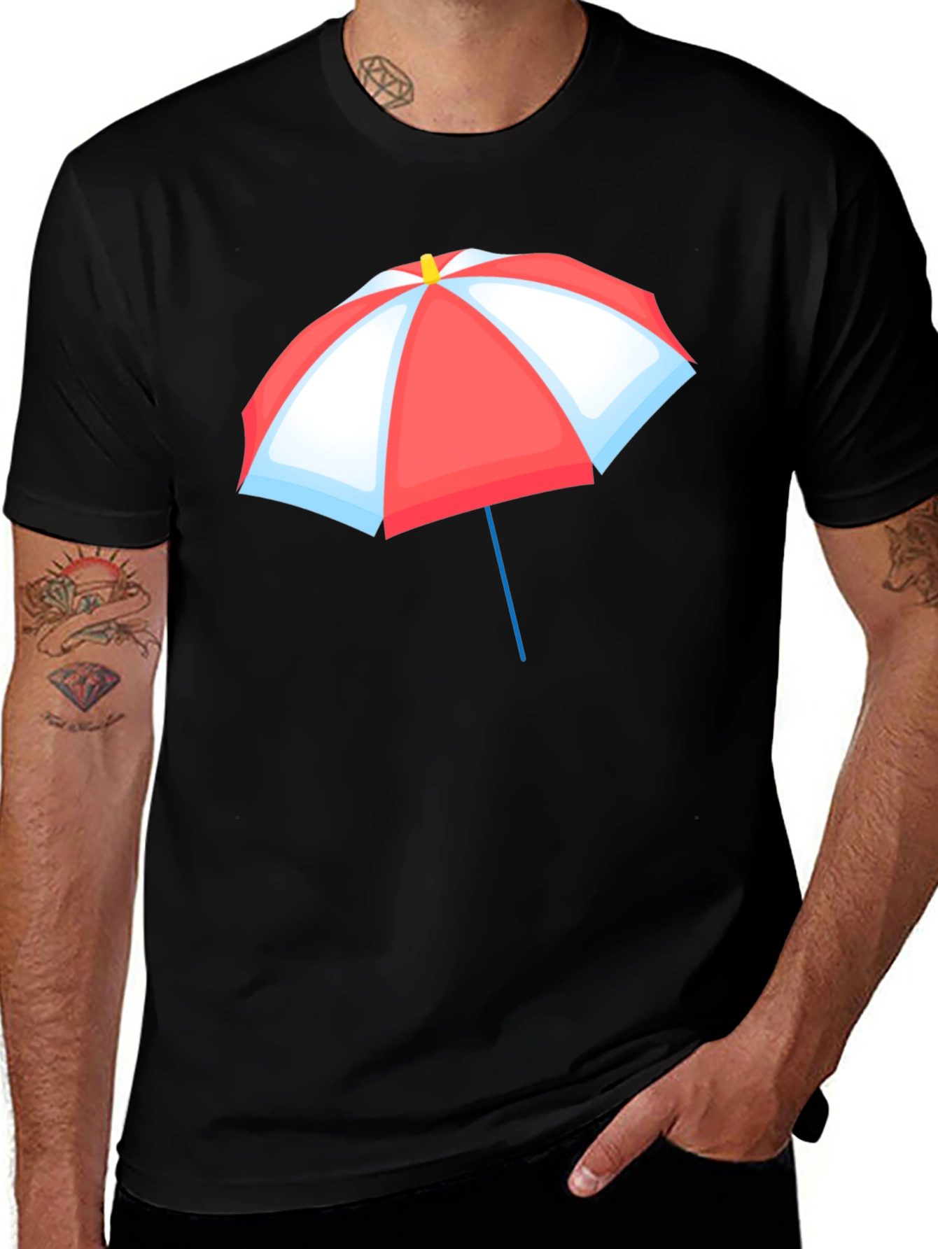 Variant 14 of Umbrella Graphic T-Shirt - Black Casual Tee