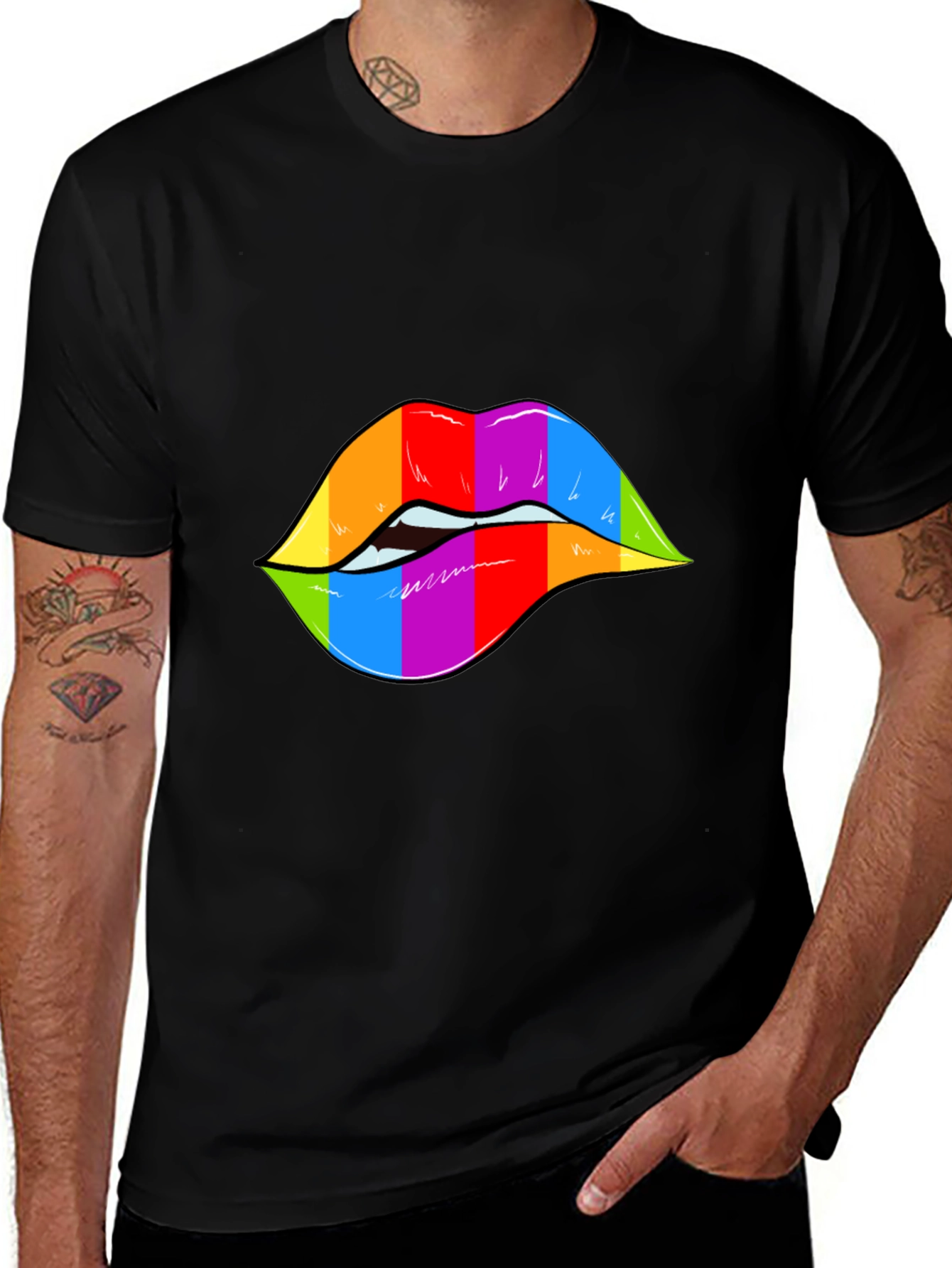 Rainbow Lips Graphic Tee - Pride Edition T-Shirt