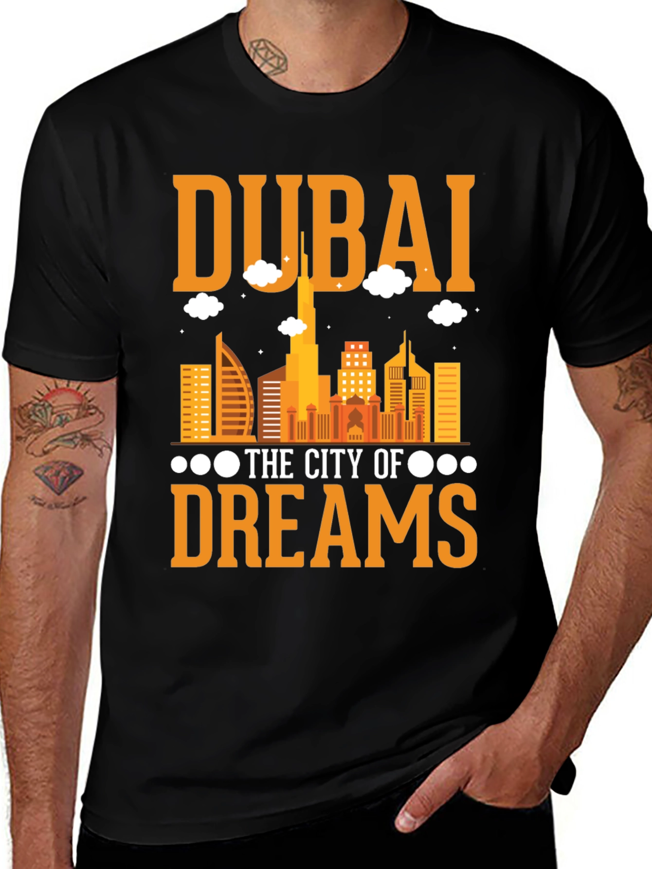 Dubai City of Dreams Graphic Tee - Black