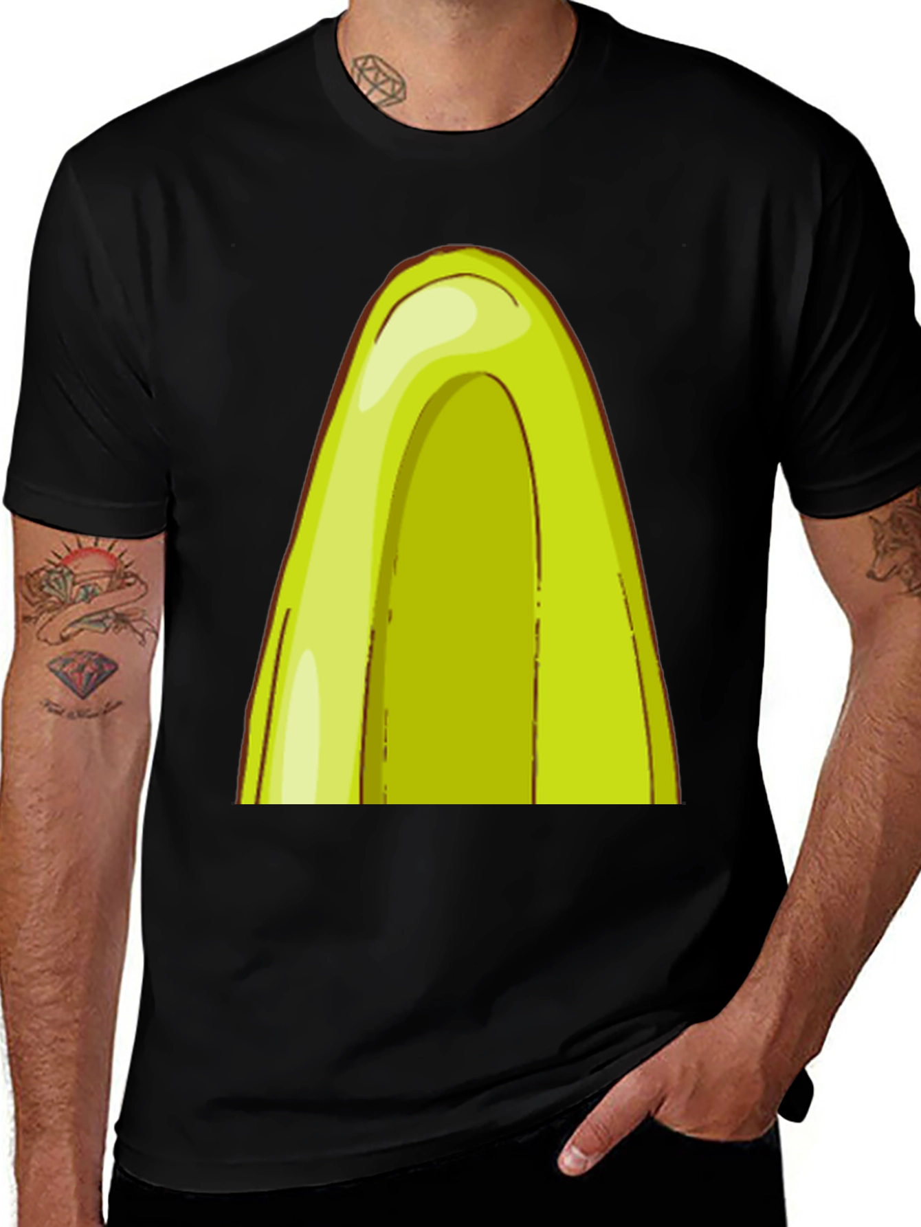 Variant 5 of Avocado Slice Graphic Black T-Shirt