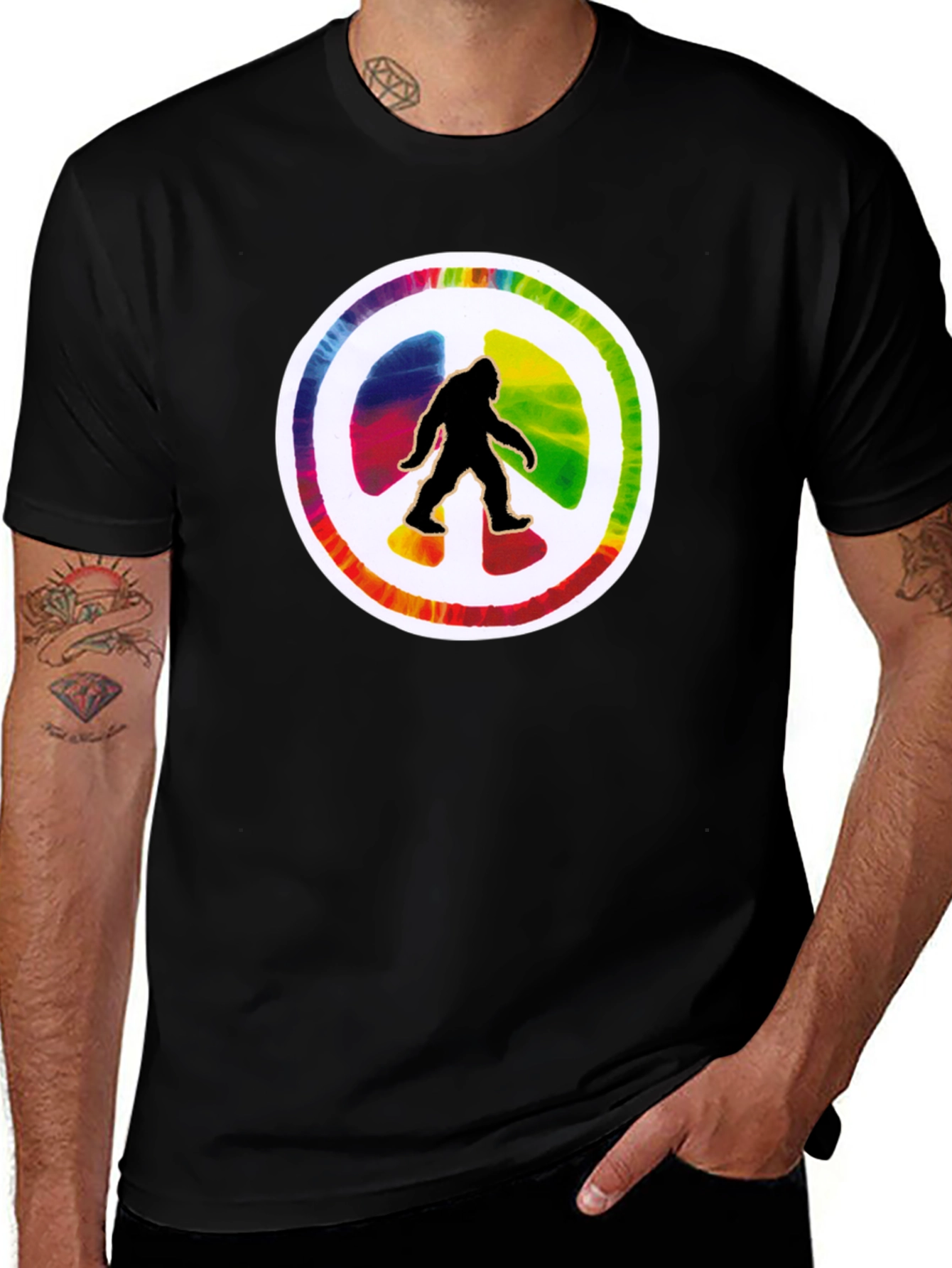 Variant 9 of Peace Bigfoot Tie Dye Graphic Tee