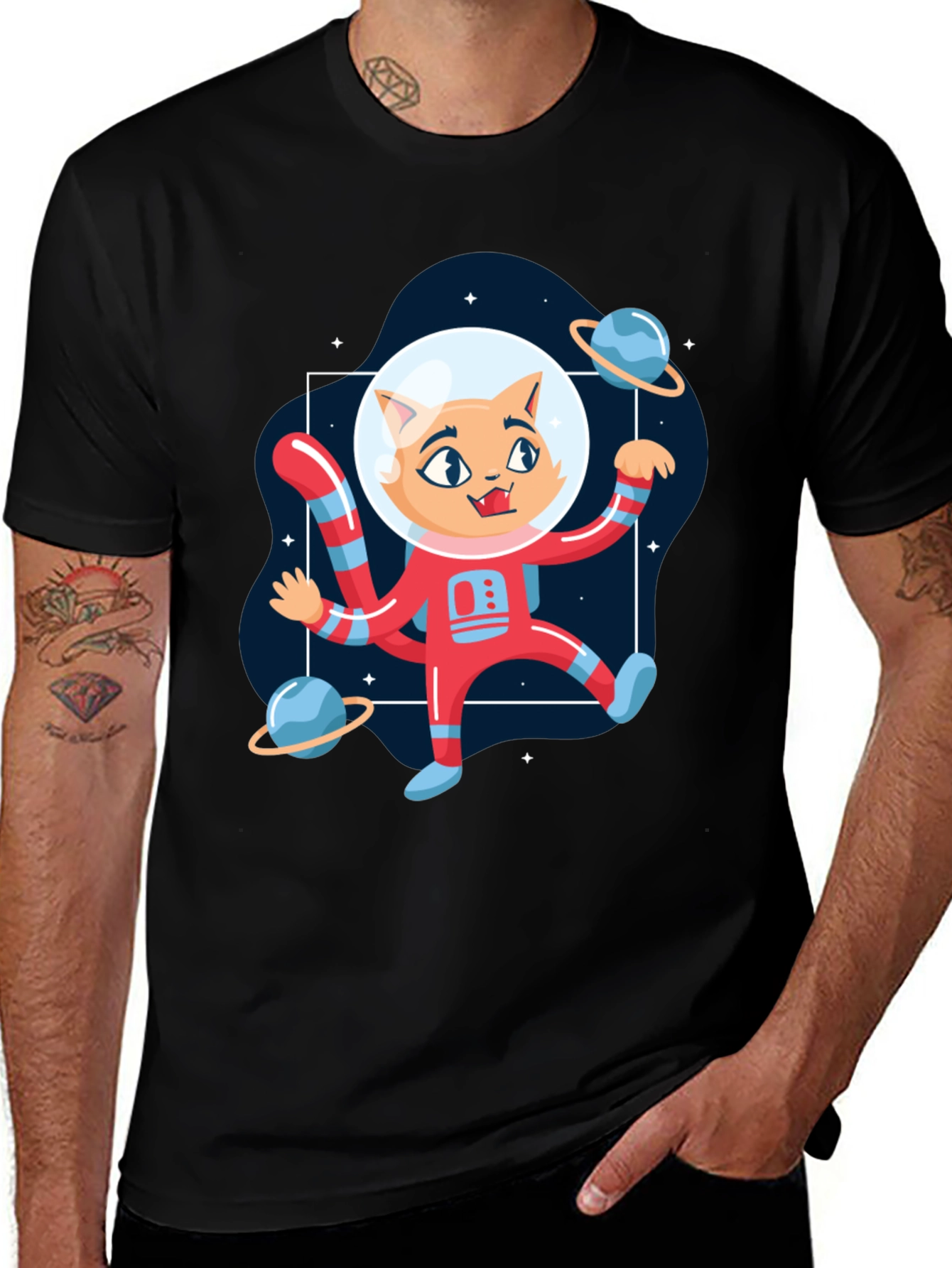 Variant 20 of Cat Astronaut Graphic Tee