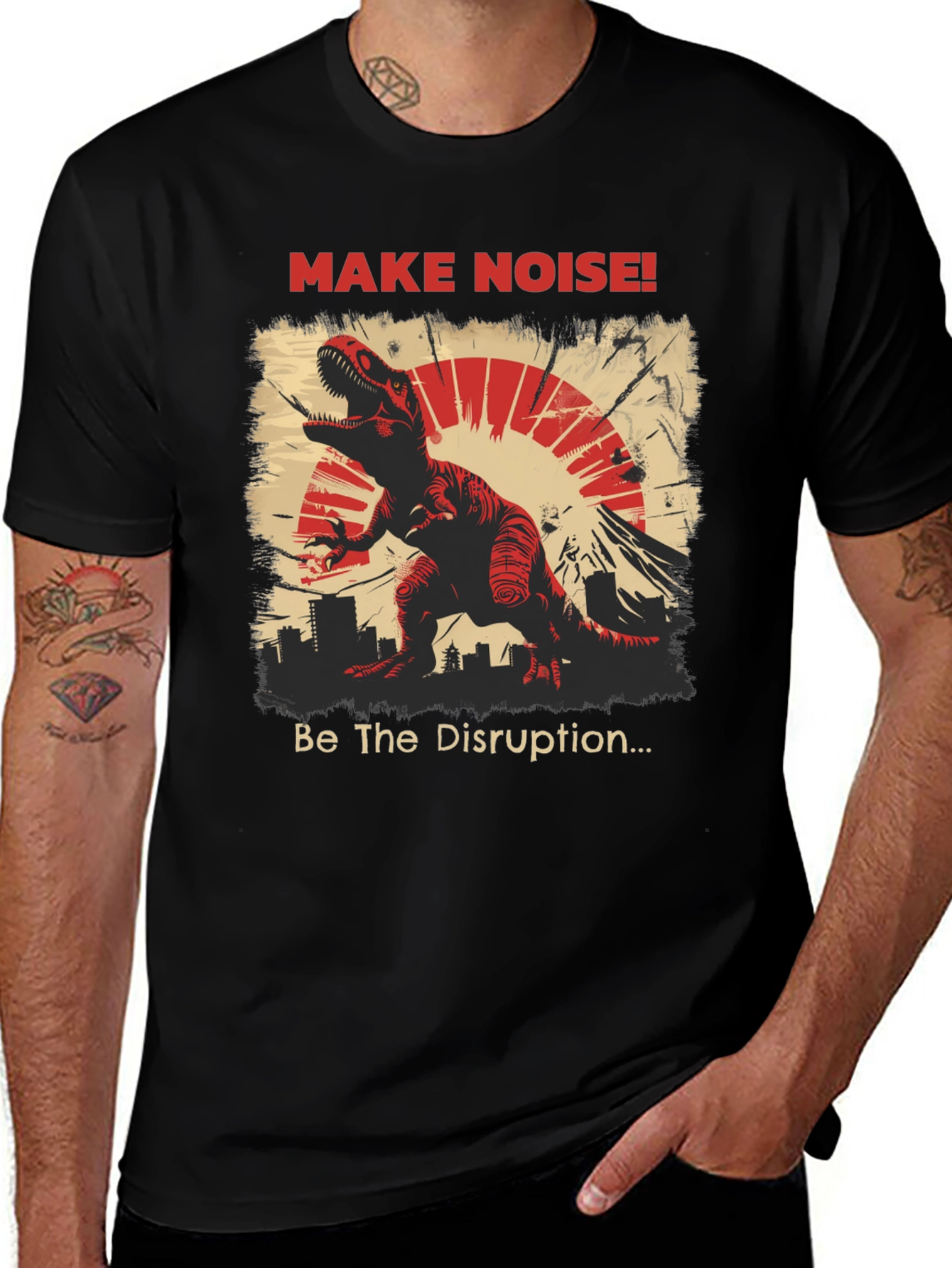 Variant 13 of Dino Disruption T-Shirt: Make Noise!