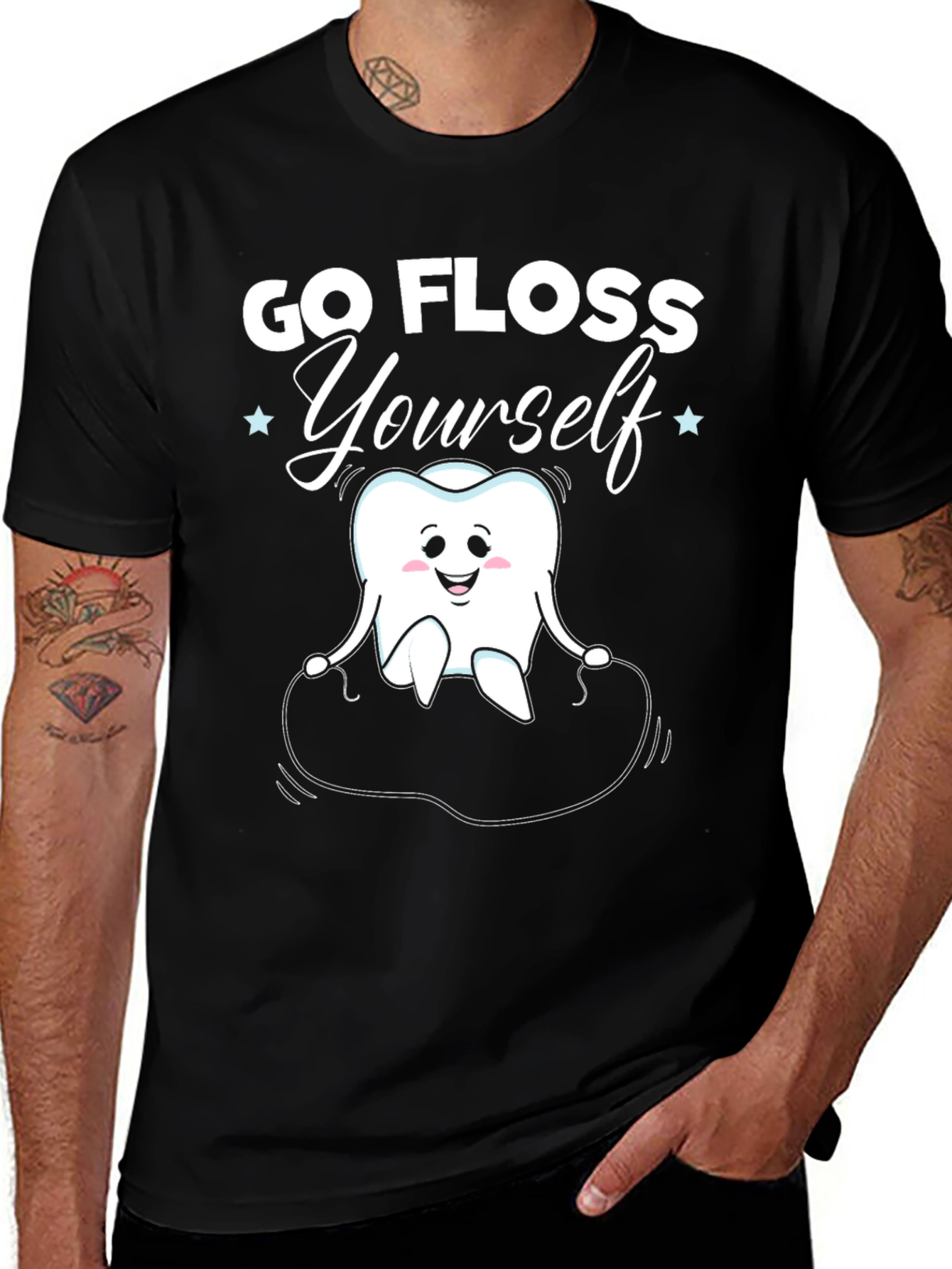 Variant 11 of Go Floss Yourself Graphic T-Shirt - Dental Hygiene Tee