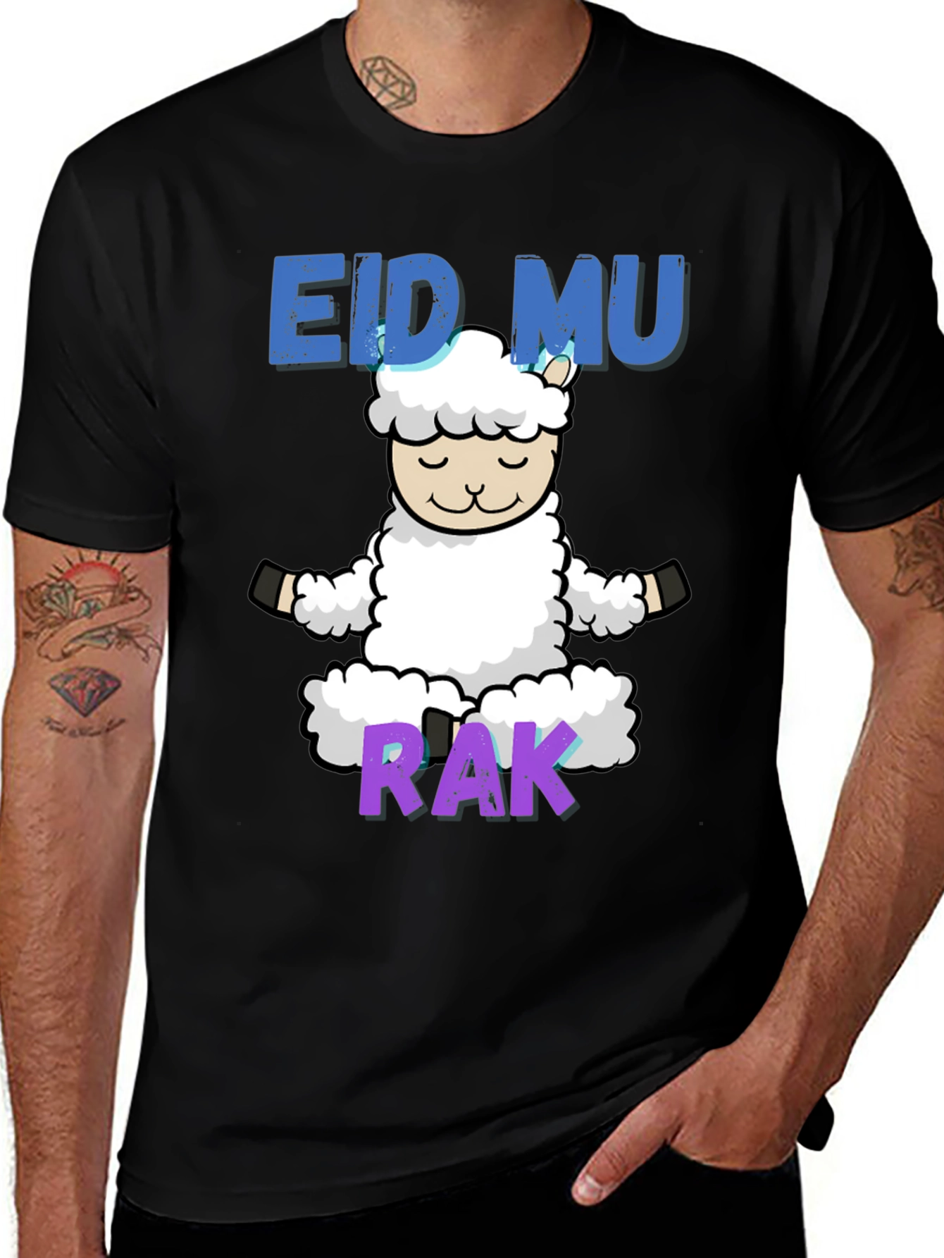 Eid Mubarak Yoga Lamb T-Shirt
