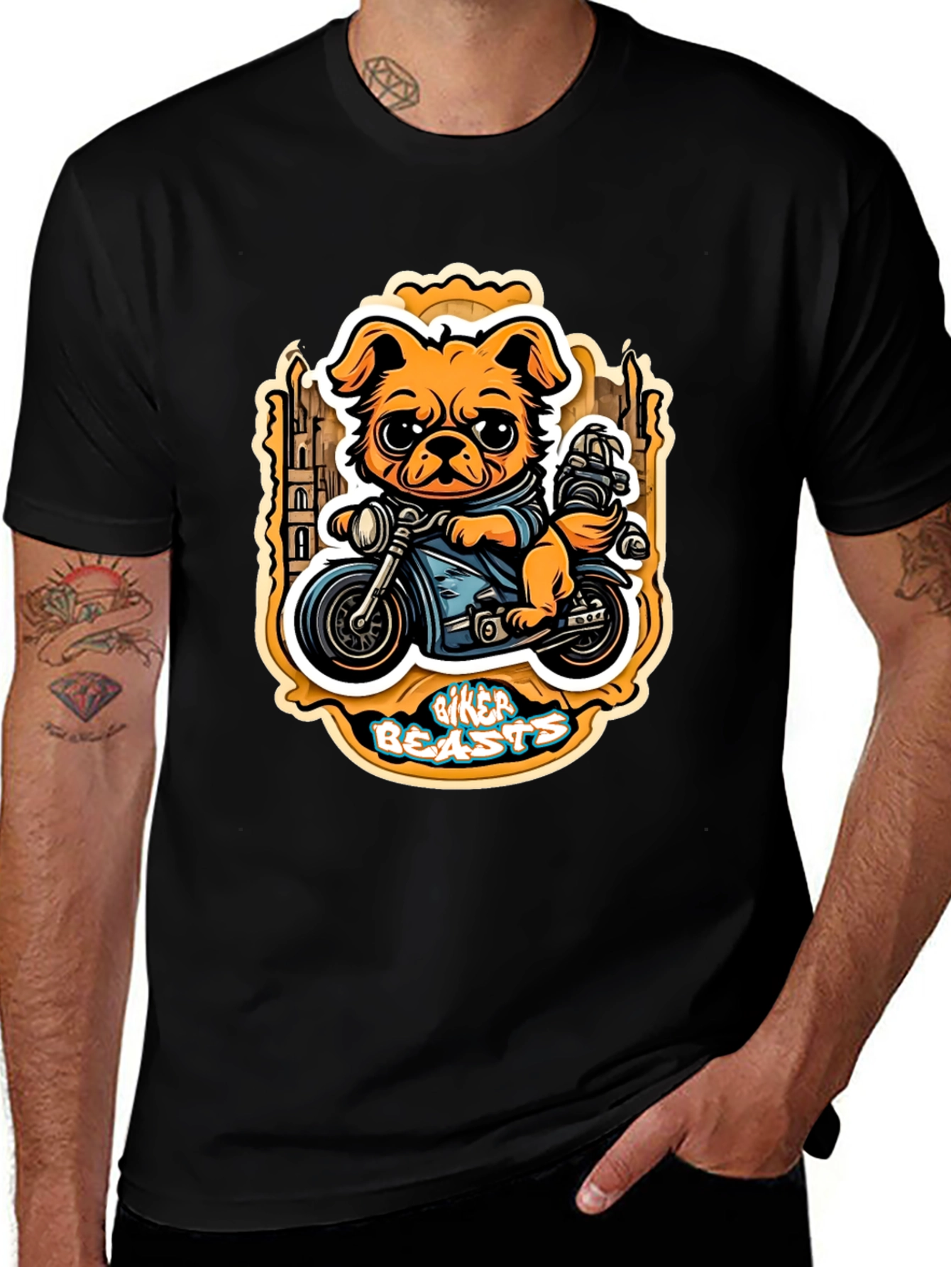 Variant 5 of Biker Beasts Dog T-Shirt