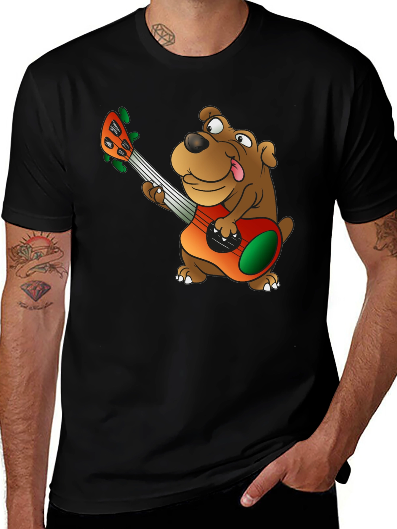 Variant 25 of Dog Playing Guitar Graphic T-Shirt