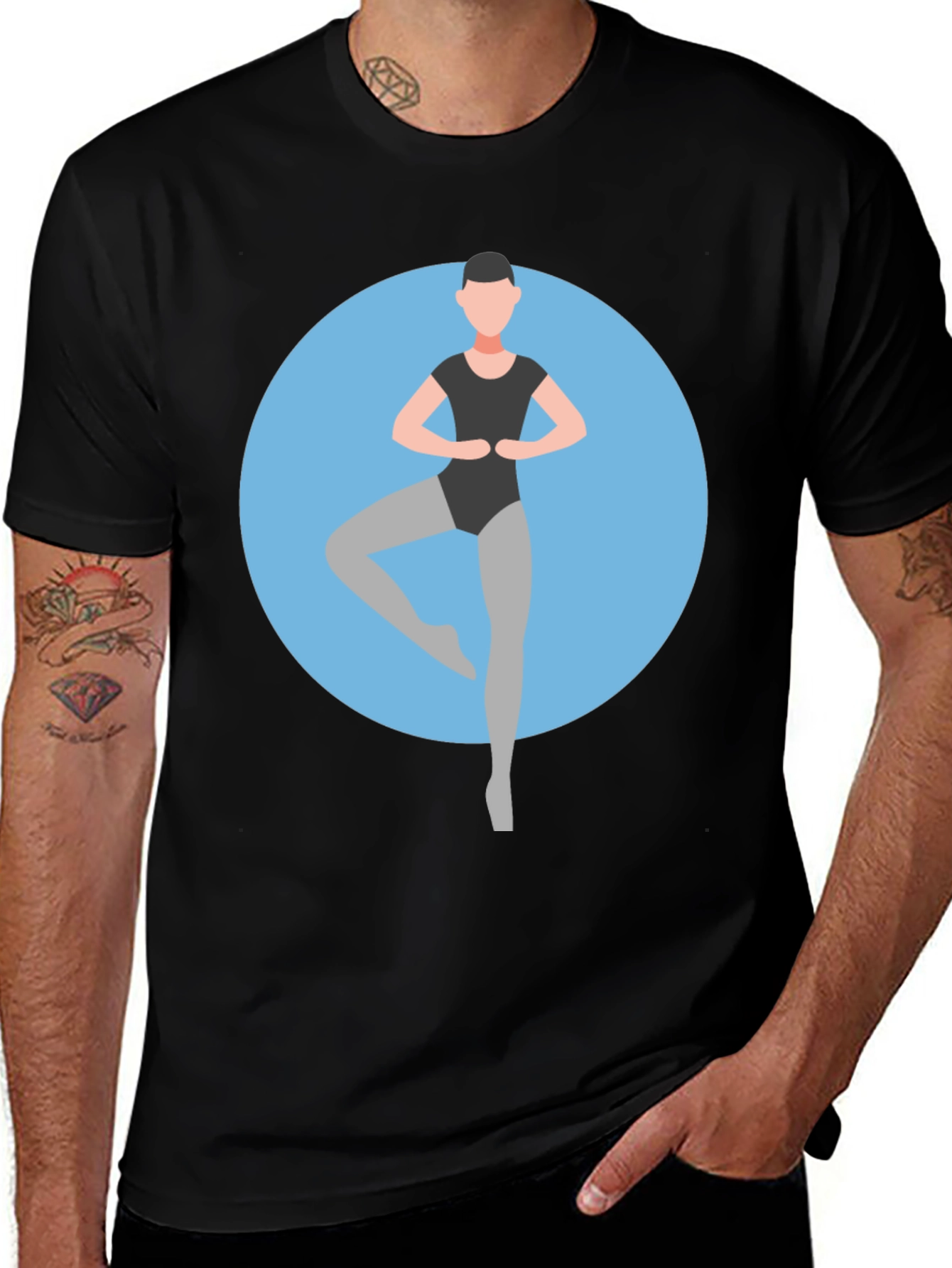 Variant 10 of Ballerina Graphic Tee - Black Cotton T-Shirt