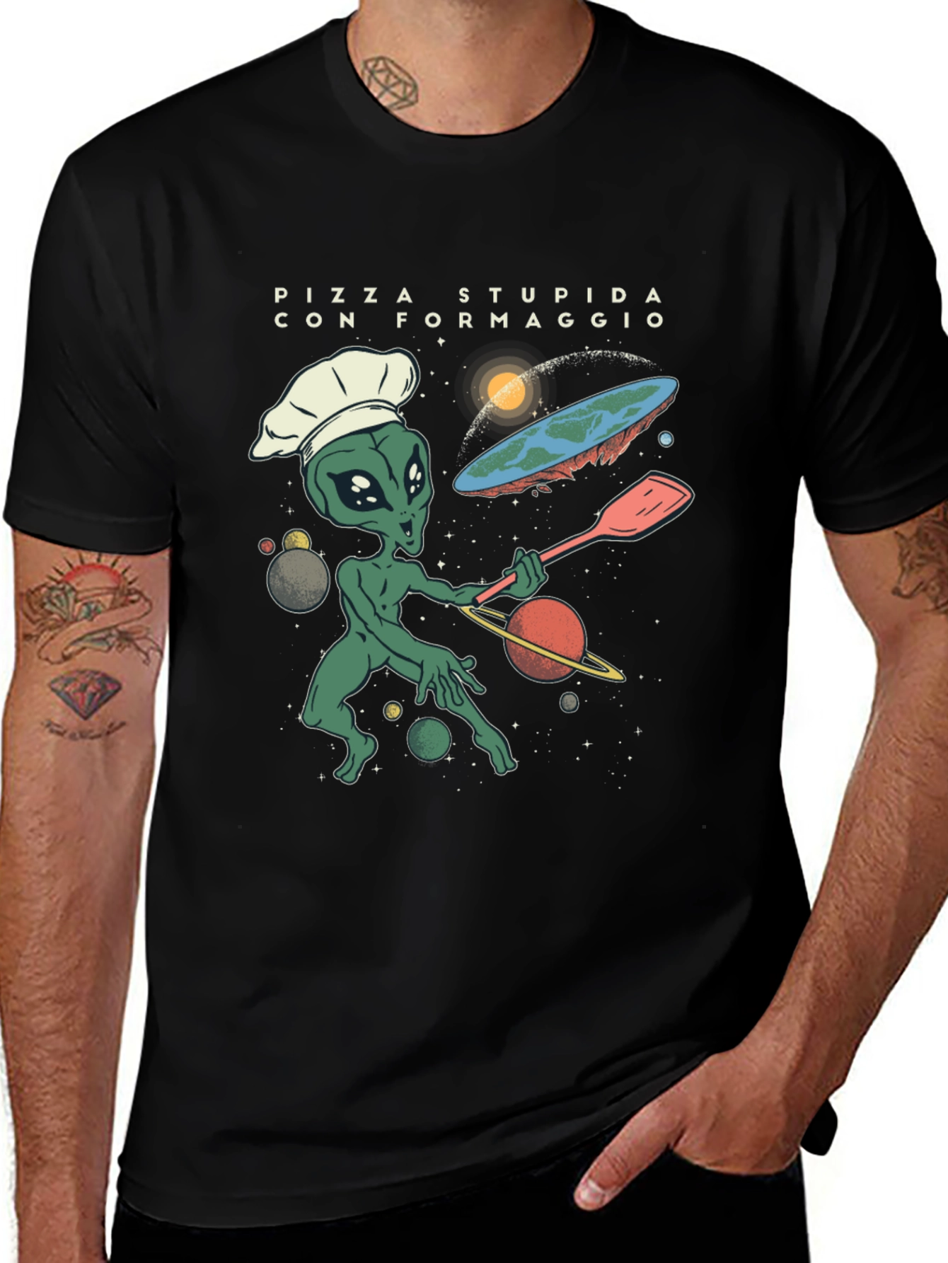 Variant 2 of Alien Chef Pizza T-Shirt