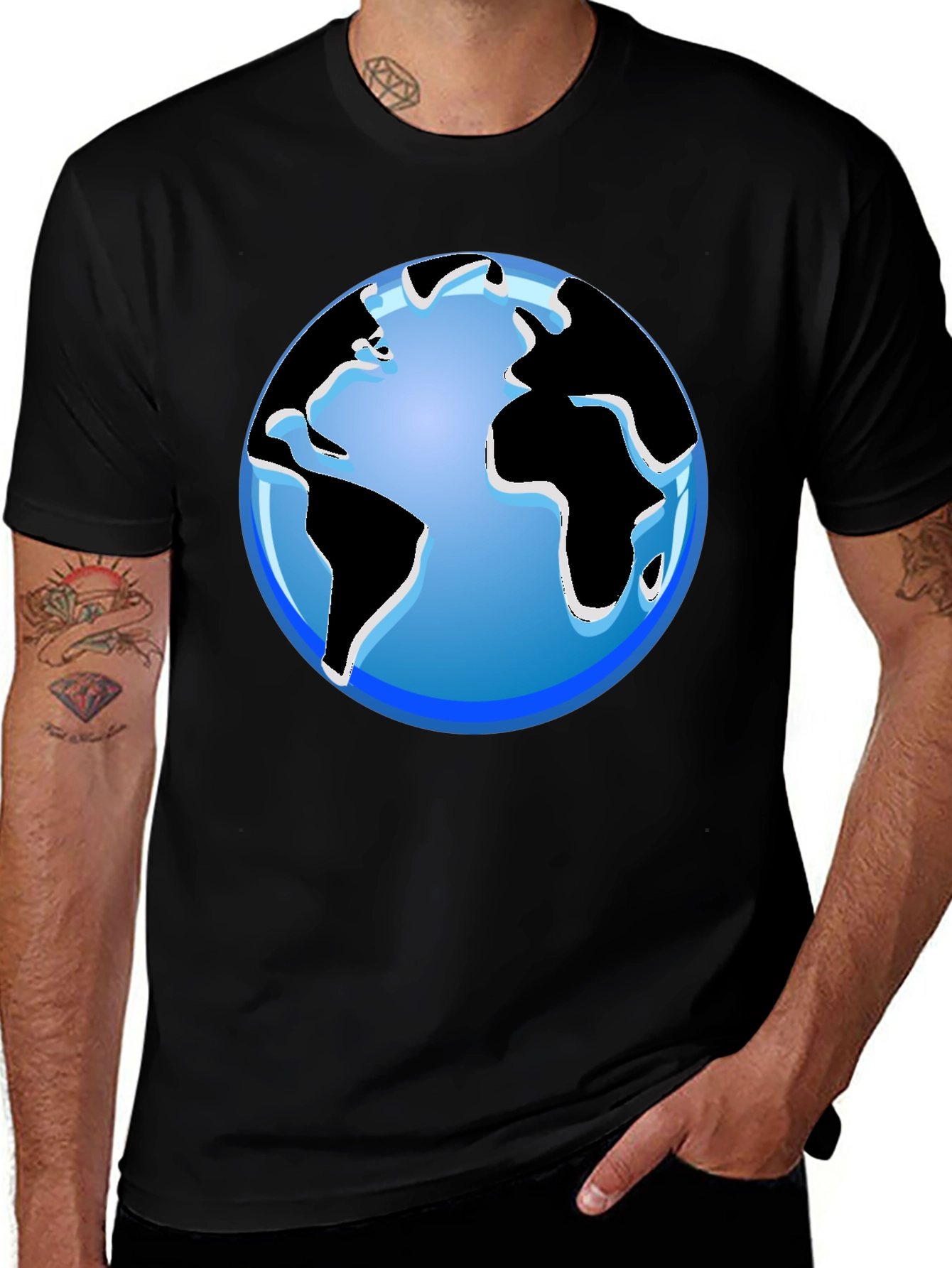 Variant 10 of Globe Graphic T-Shirt - Black Casual Tee