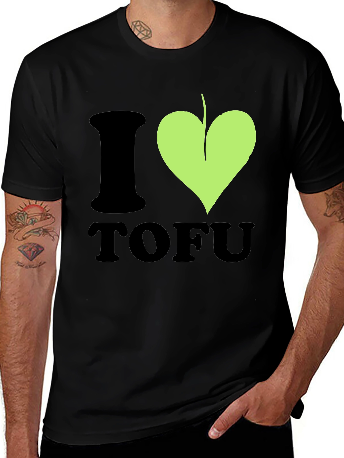 Variant 3 of I Heart Tofu Graphic T-Shirt - Vegan & Vegetarian Apparel