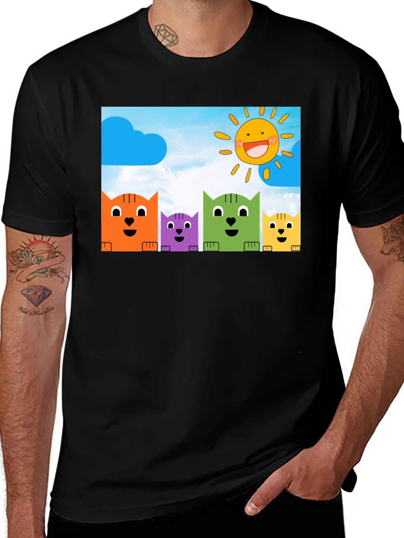 Variant 25 of Cute Cartoon Cats T-Shirt - Fun Graphic Tee