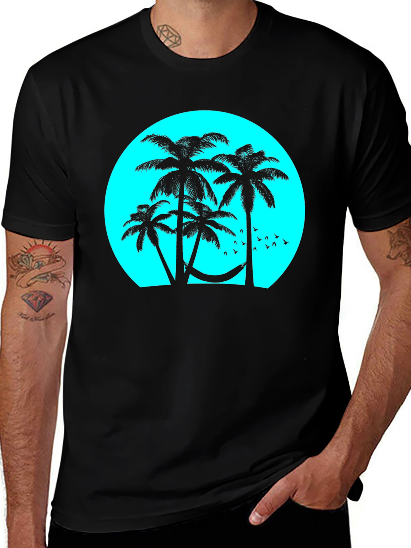 Variant 14 of Tropical Palm Tree Graphic Tee - Island Vibes