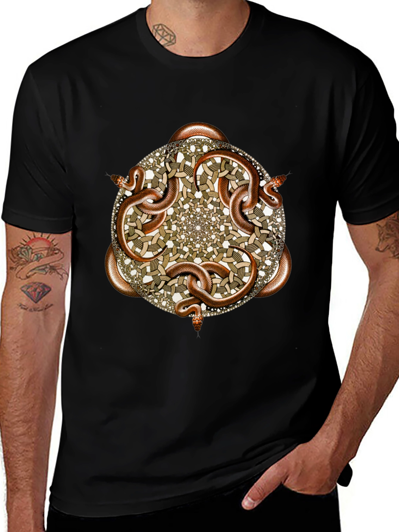 Variant 13 of Snake Mandala Graphic T-Shirt