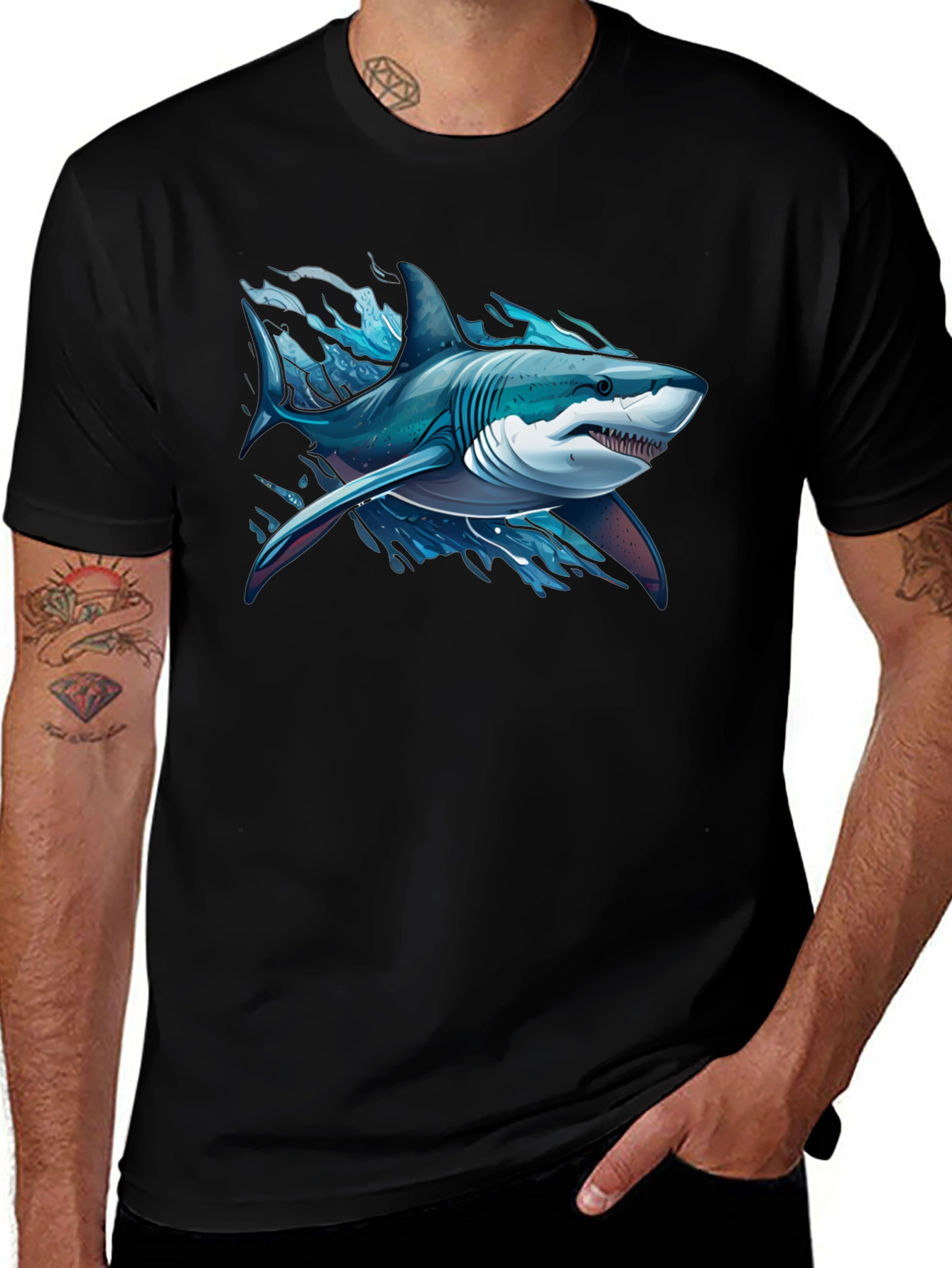 Variant 19 of Shark Graphic T-Shirt - Black