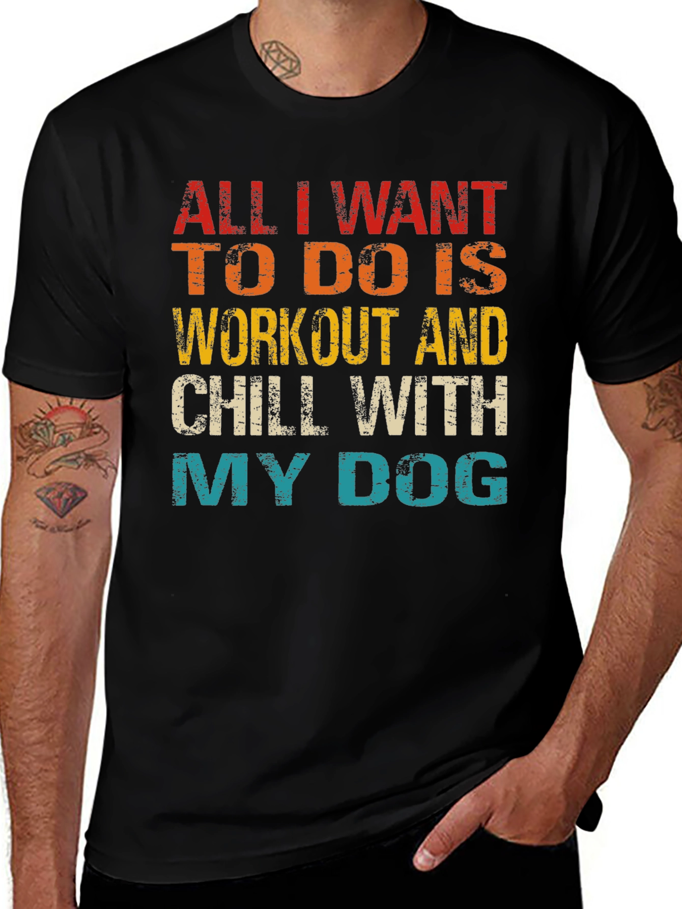 Variant 25 of Workout & Chill with My Dog T-Shirt