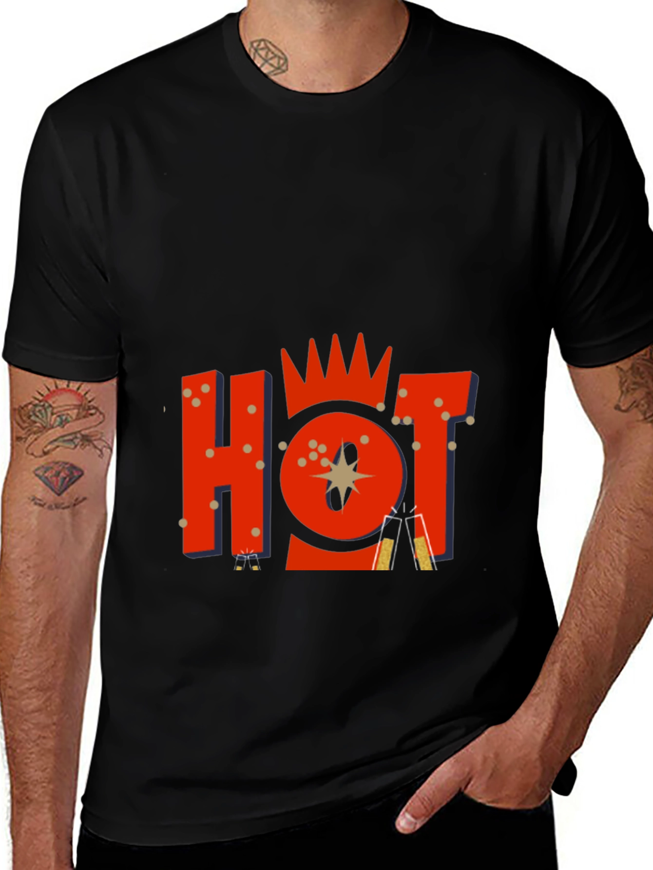 Variant 26 of Men's Black Graphic Tee - HOT