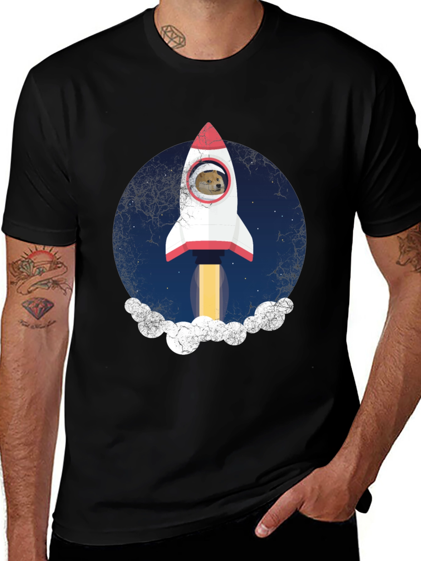 Variant 23 of Doge Rocket T-Shirt - To the Moon!