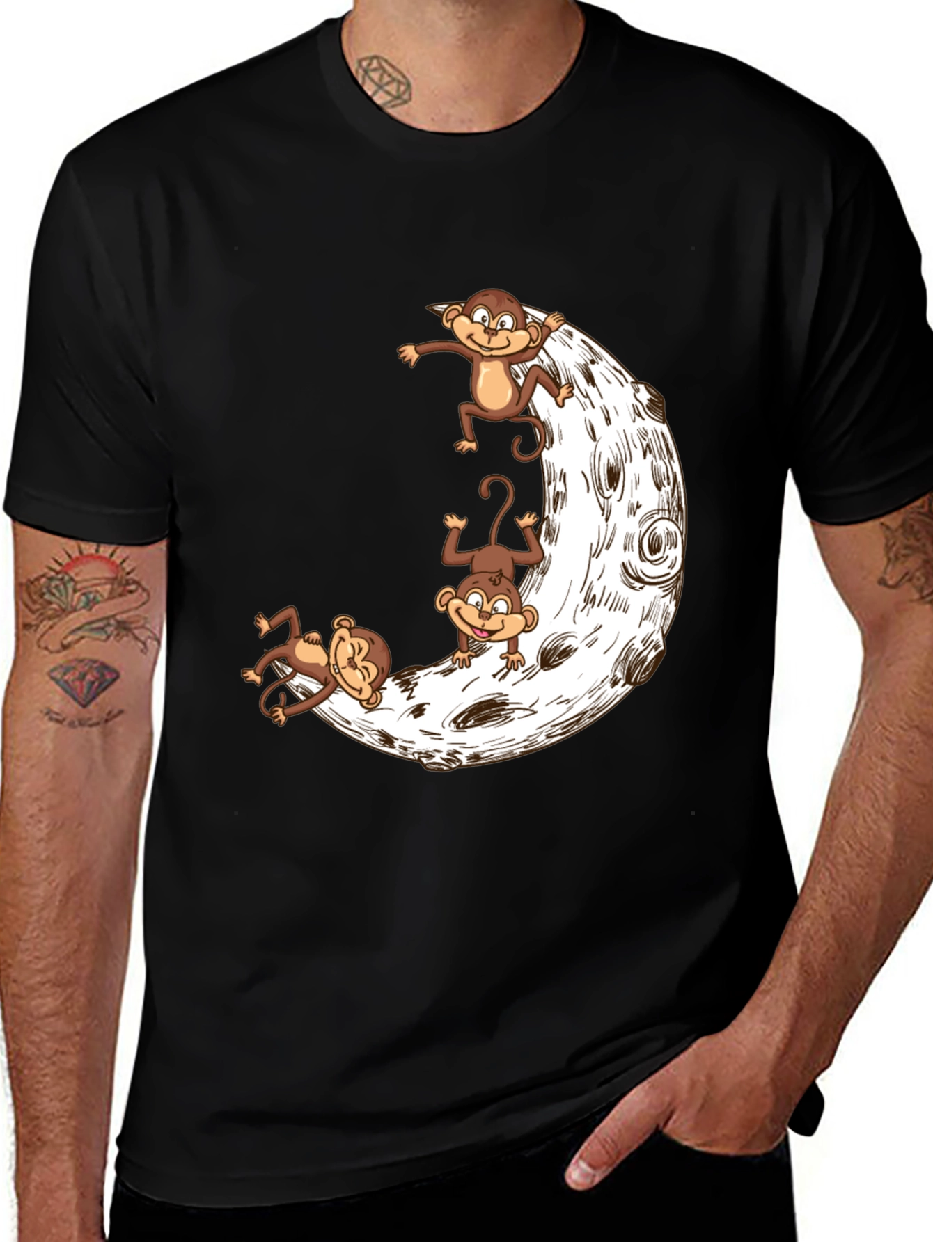 Variant 11 of Monkey Moon Graphic Tee - Fun & Unique Design