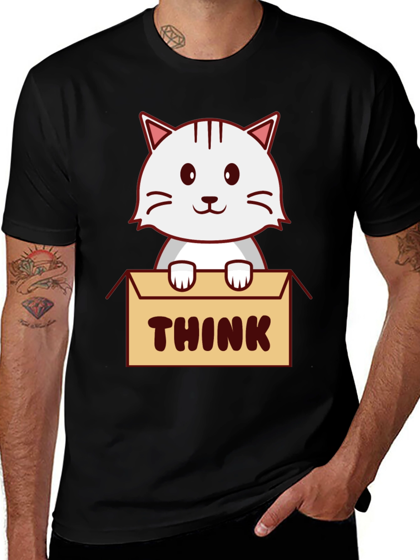 Variant 6 of Think Outside the Box Cat T-Shirt