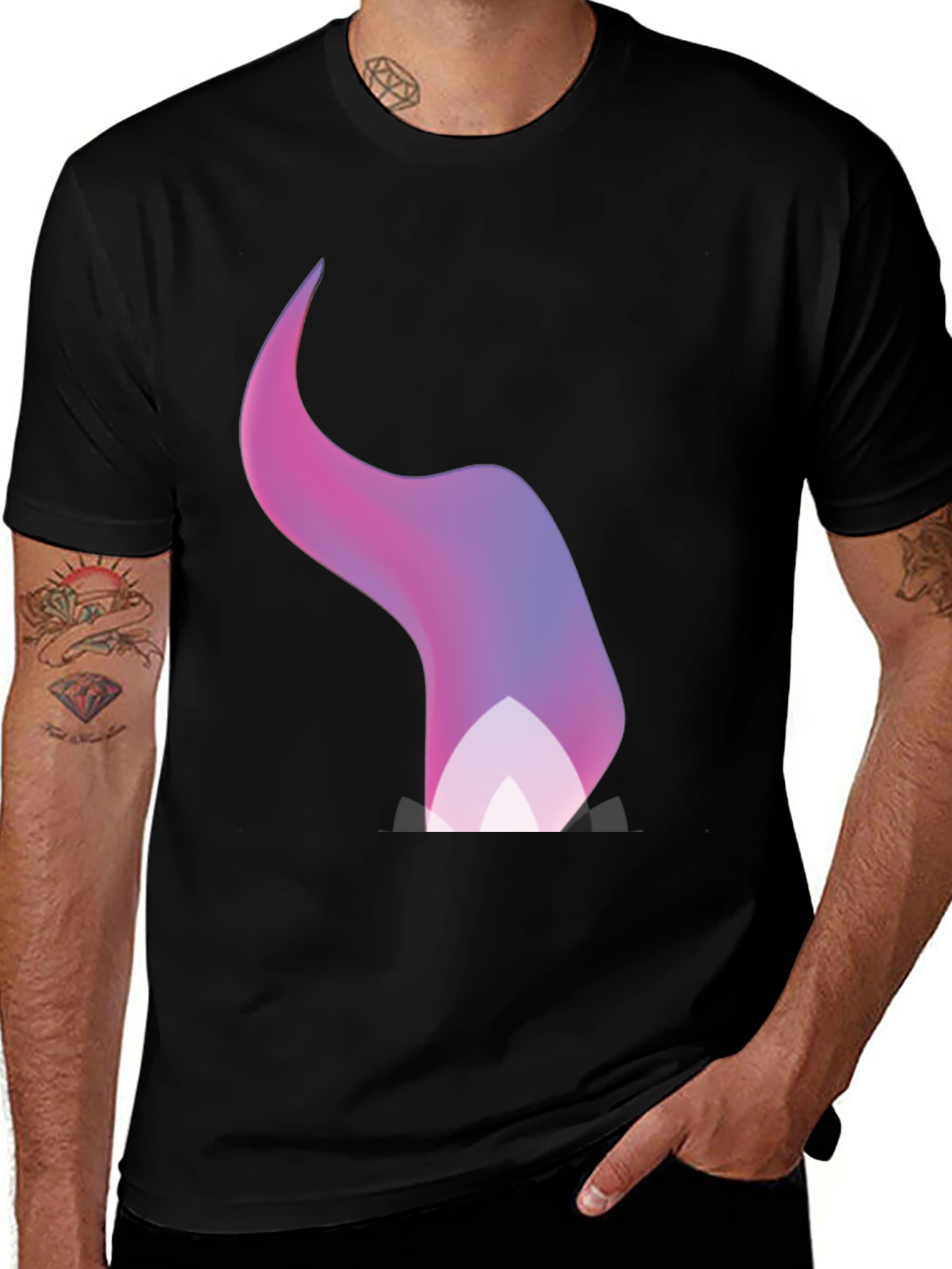 Variant 17 of Gradient Flame Graphic Black T-Shirt