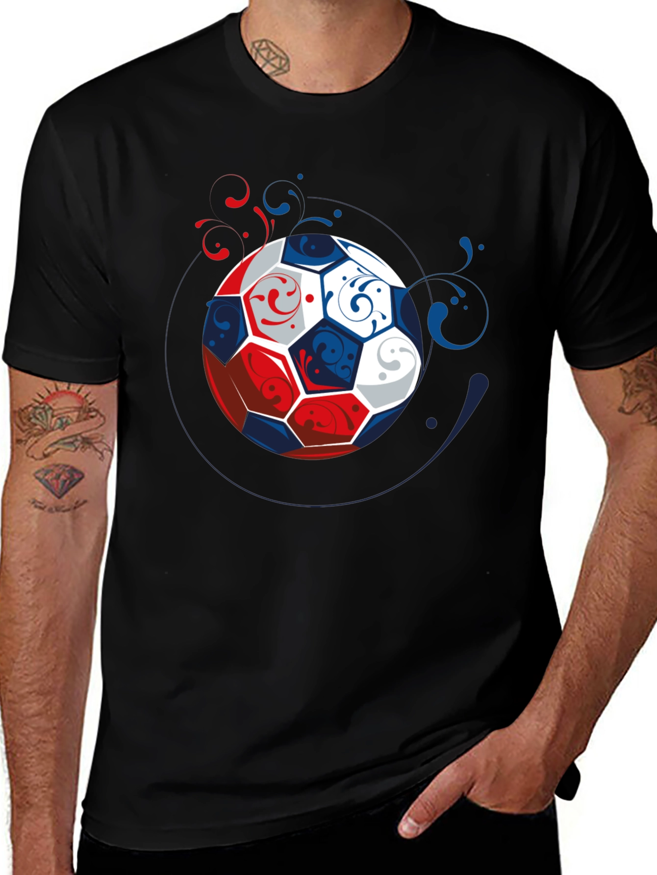 Variant 22 of Patriotic Soccer Ball Graphic T-Shirt