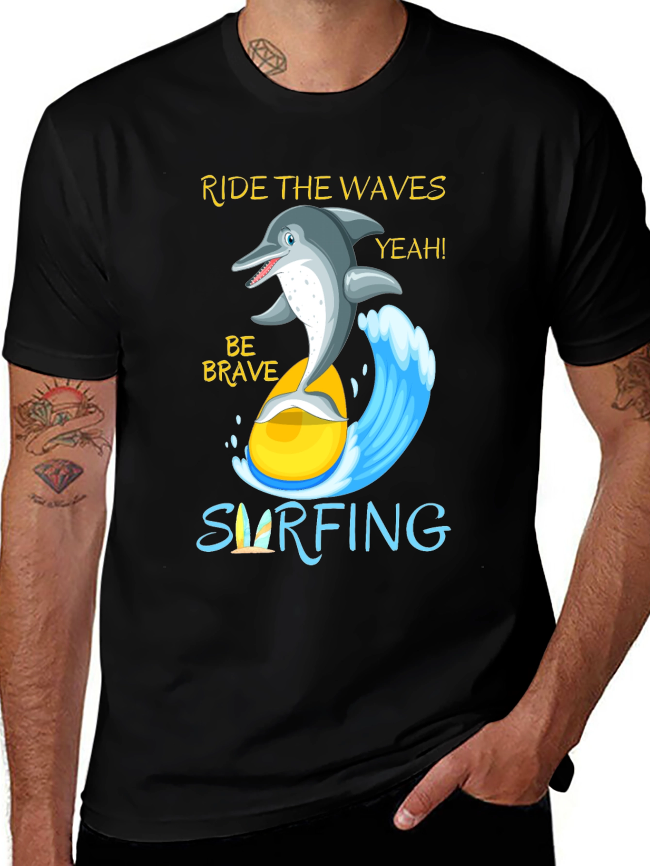 Variant 30 of Ride the Waves Dolphin Graphic T-Shirt