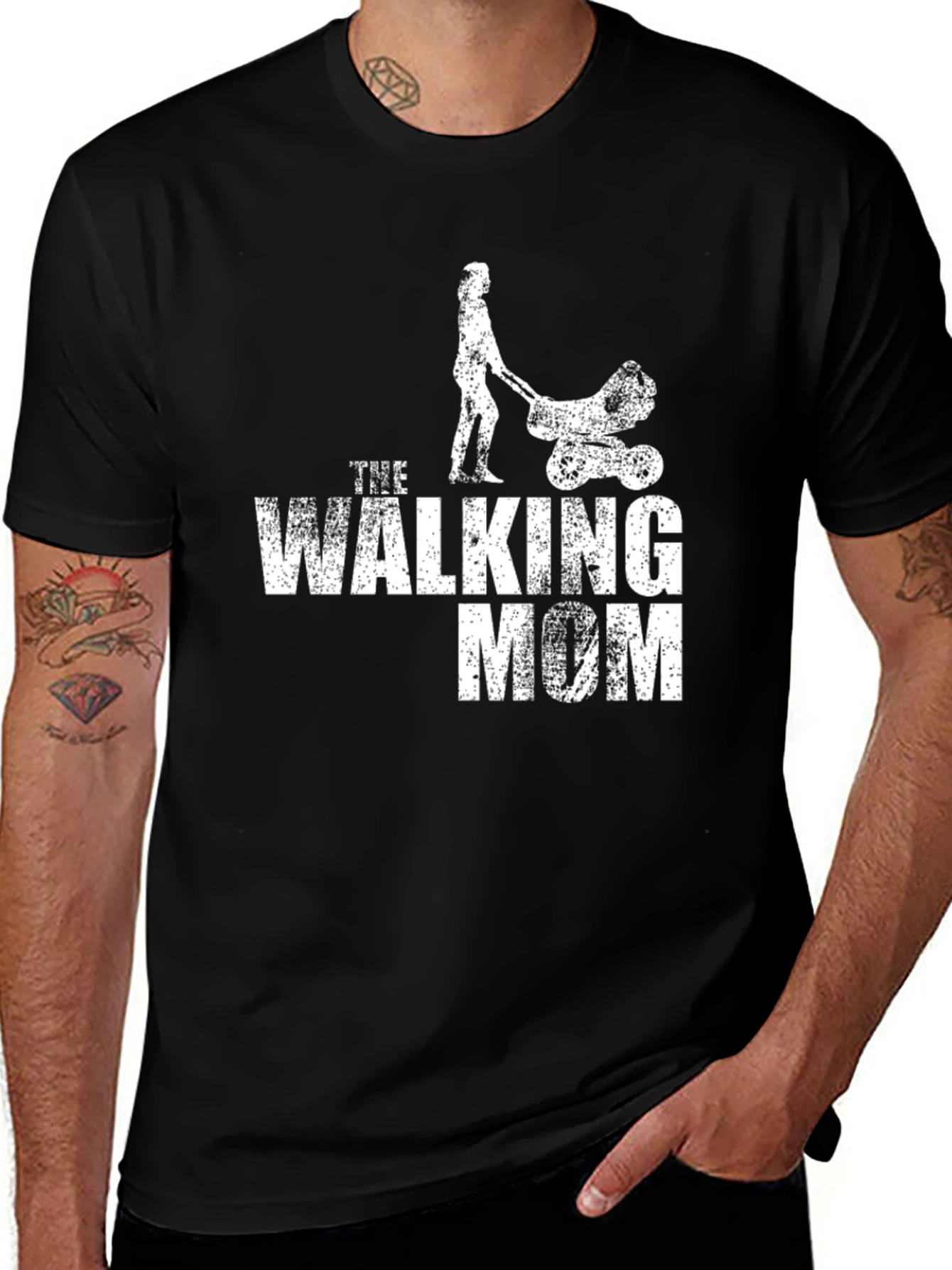 The Walking Mom Graphic T-Shirt - Black