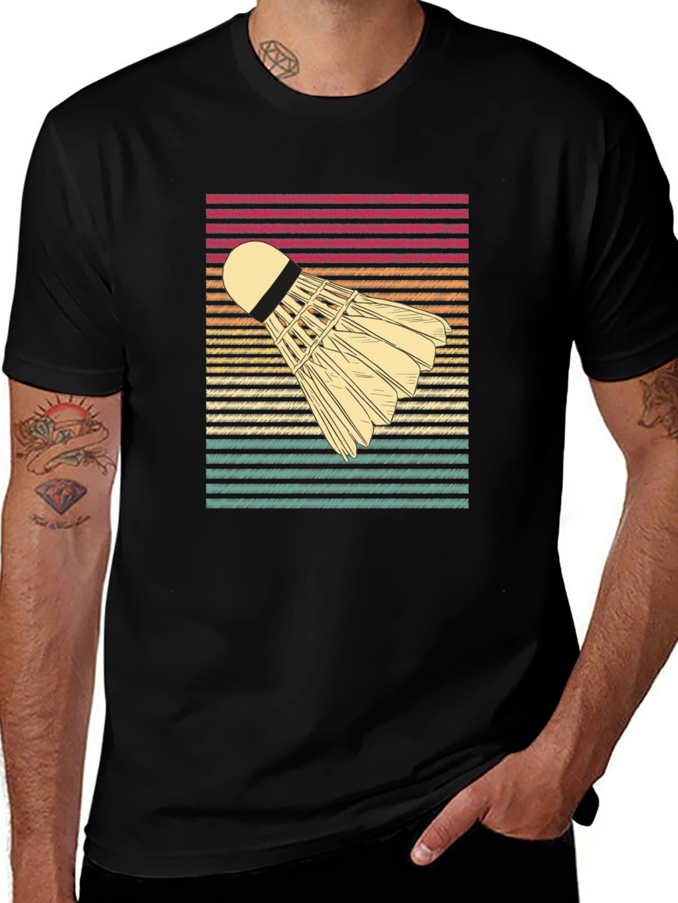 Variant 8 of Retro Shuttlecock Graphic Tee