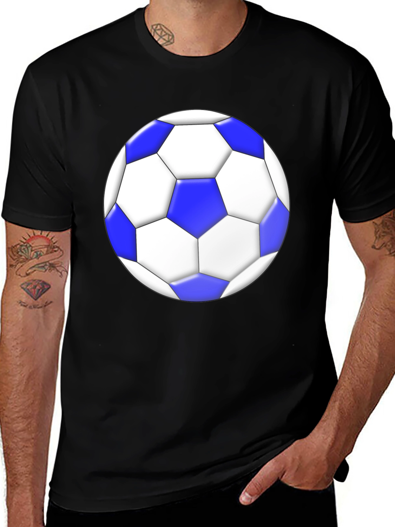 Variant 28 of Soccer Ball Graphic Tee - Stylish Black T-Shirt