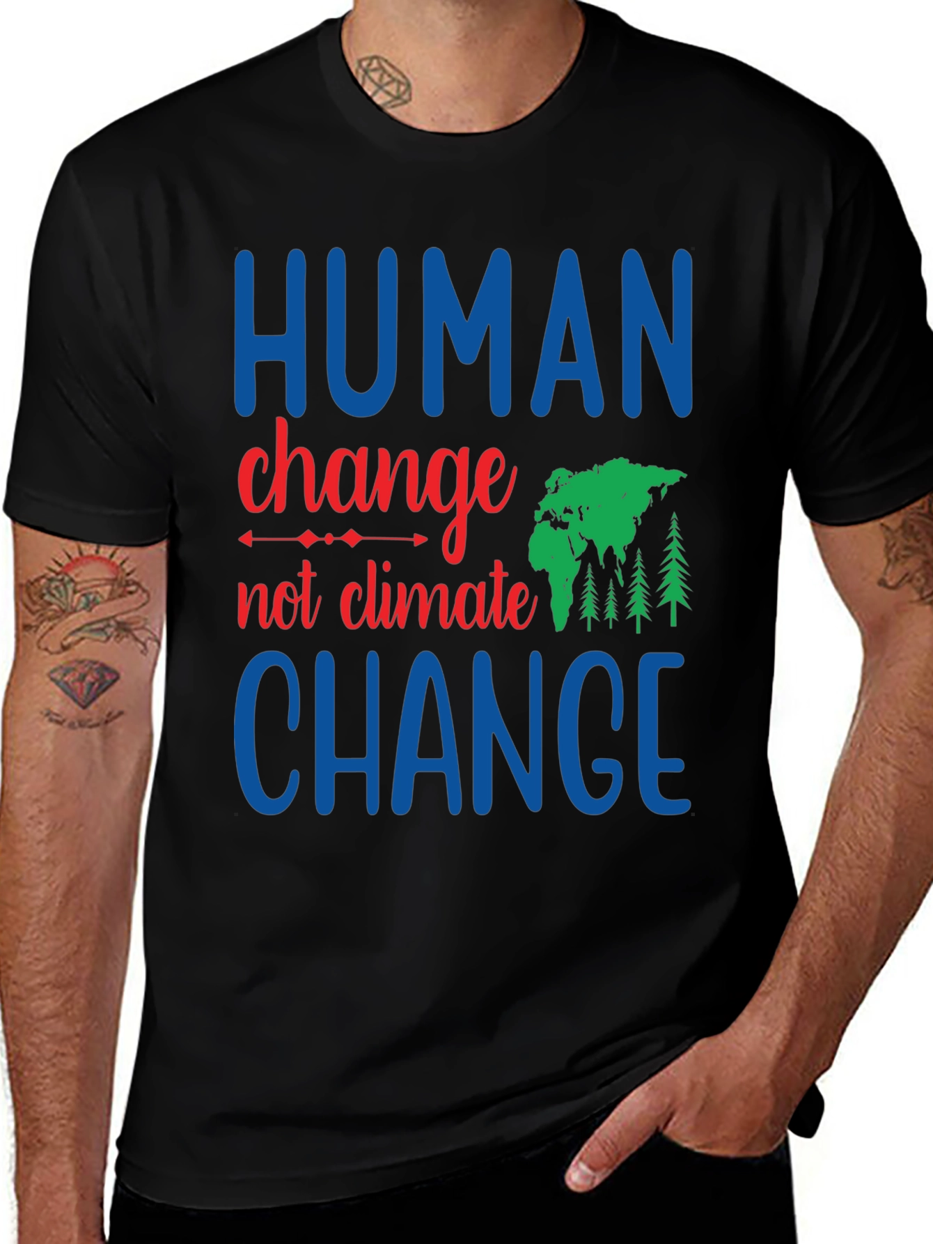 Variant 7 of Human Change, Not Climate Change Graphic Tee
