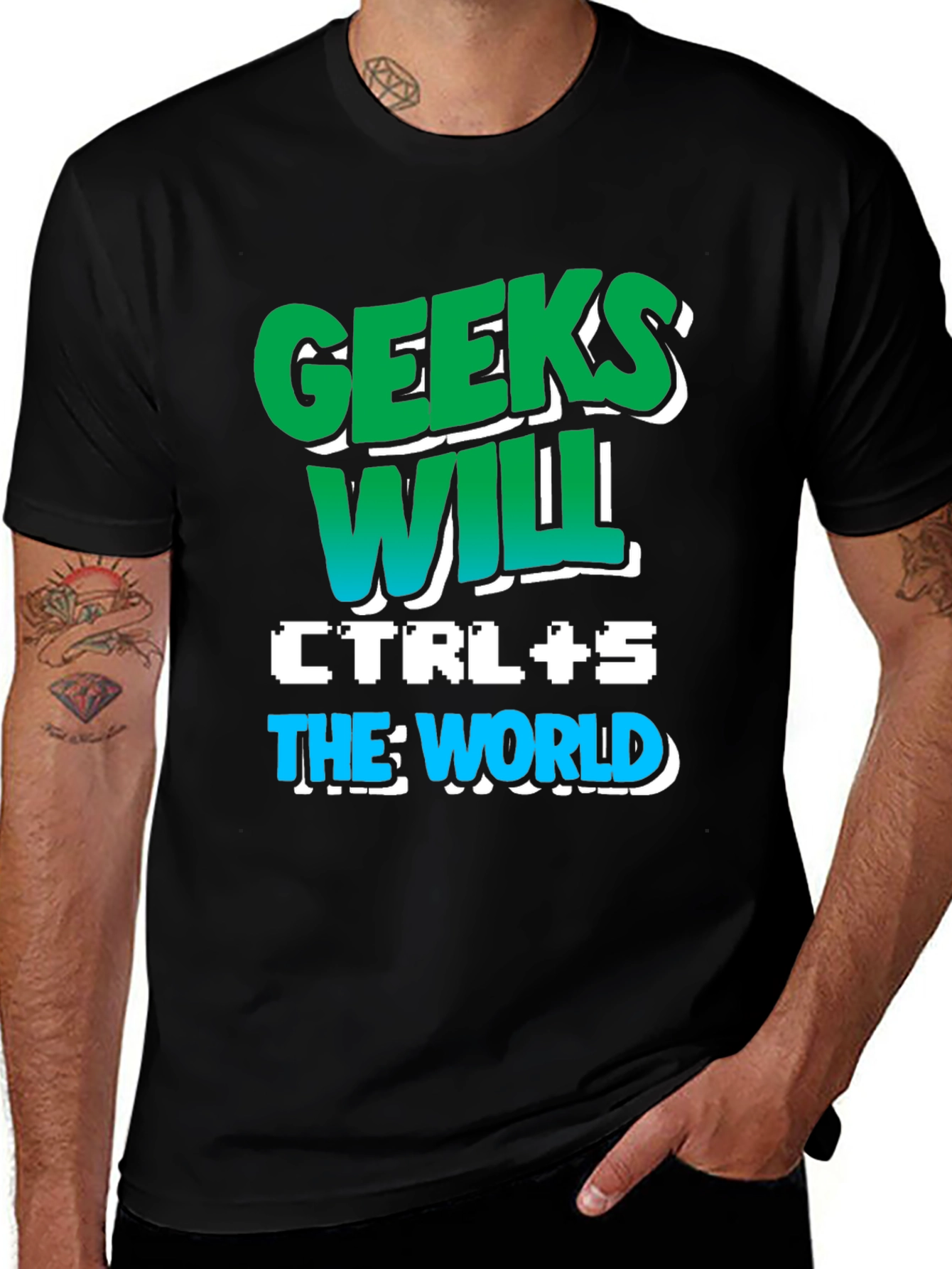 Variant 8 of Geeks Will Save T-Shirt CTRL+S