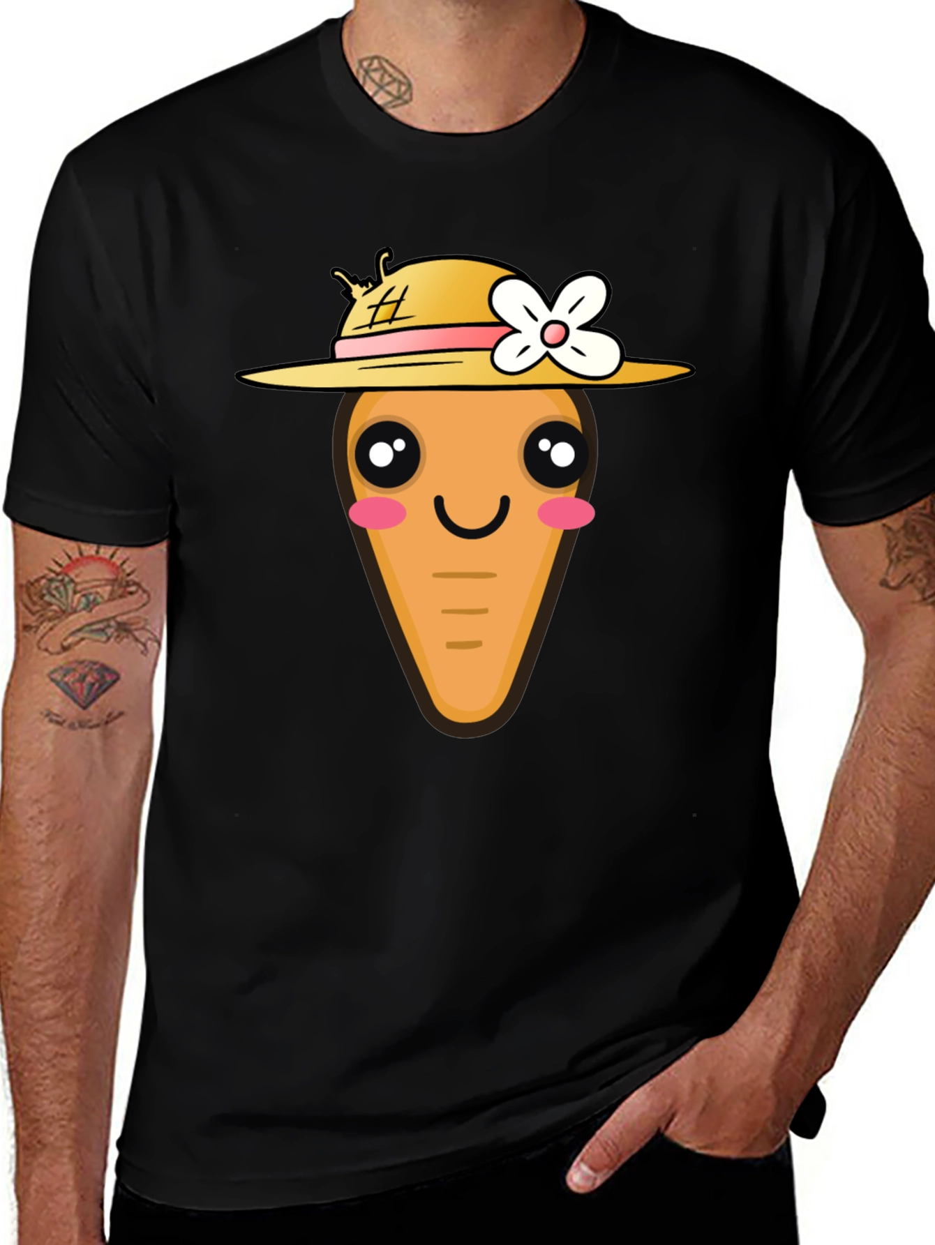 Variant 4 of Cute Carrot T-Shirt - Funny Cartoon Tee