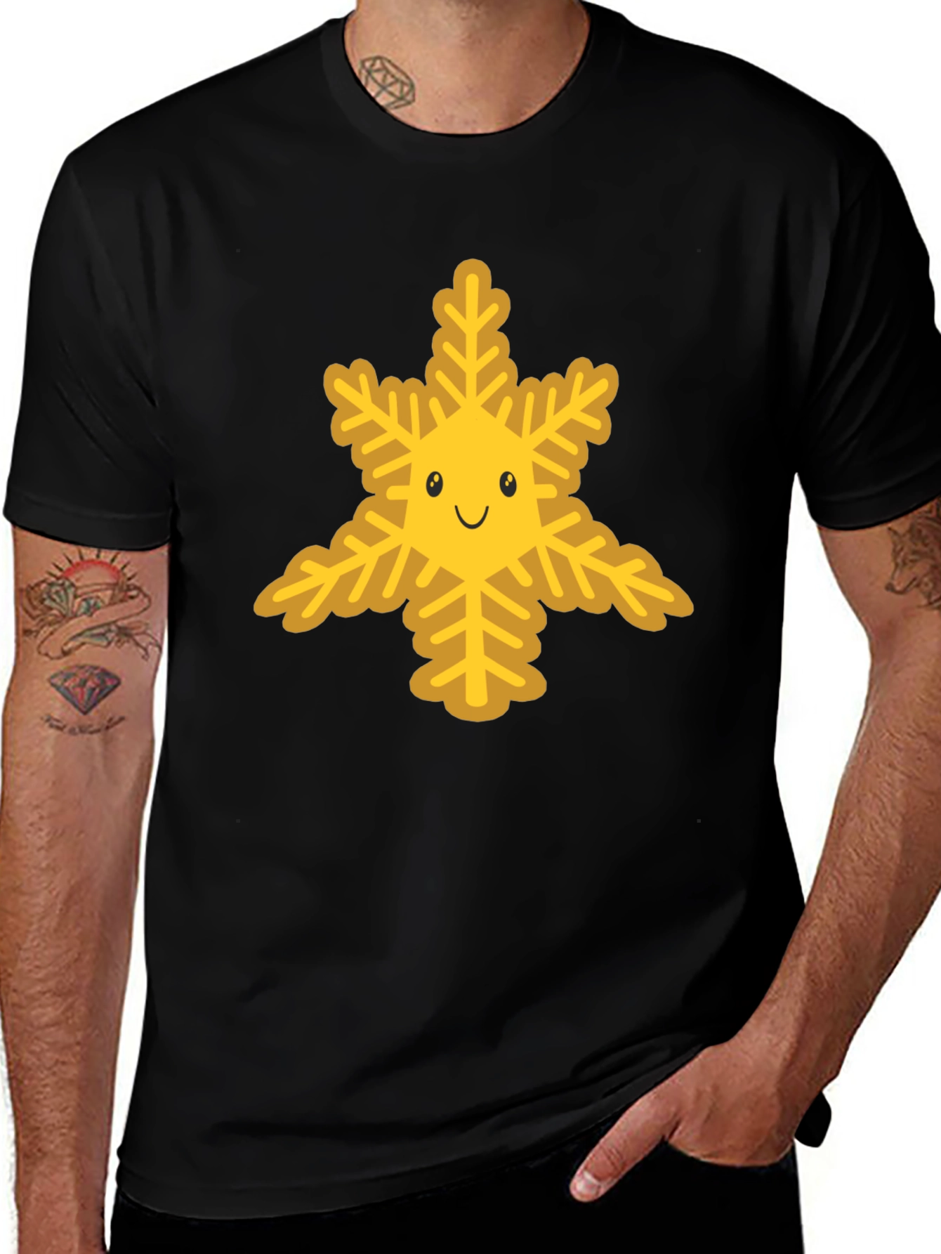 Variant 26 of Cute Snowflake Graphic Tee - Black