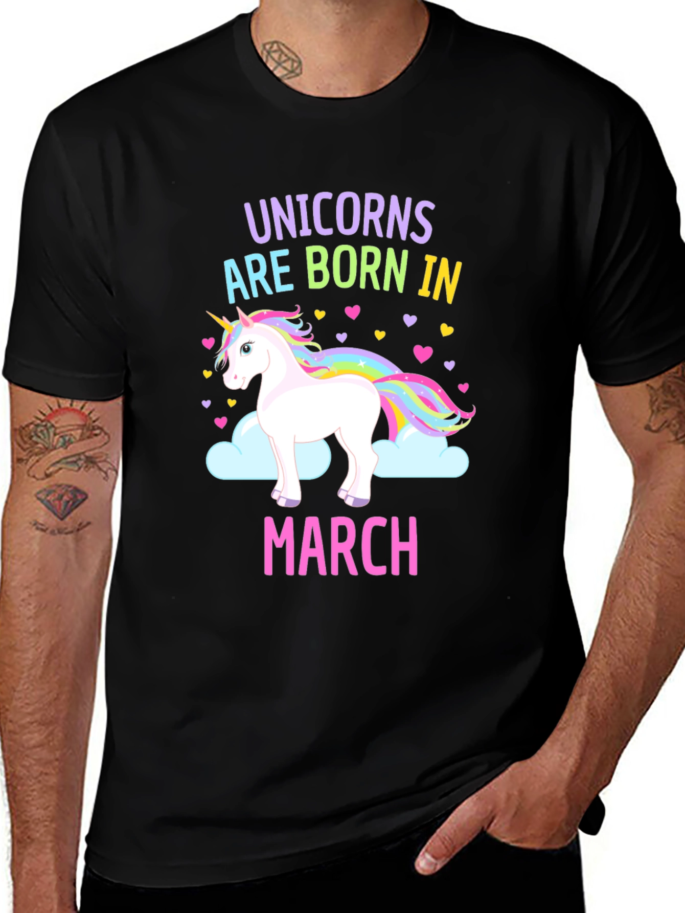 Unicorn Born in March T-Shirt
