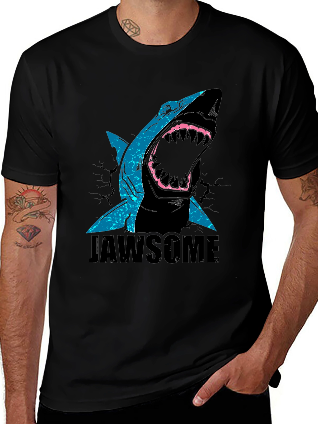 Variant 5 of Jawsome Shark Graphic T-Shirt - Cool Animal Tee