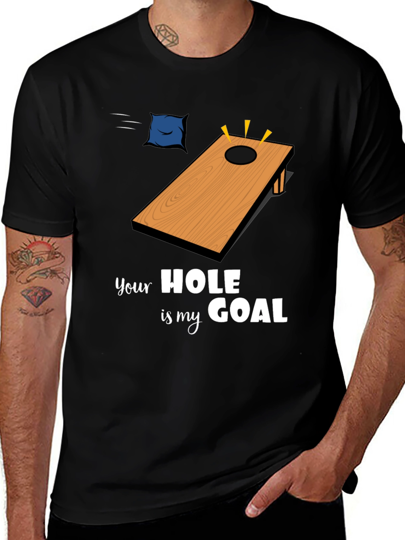 Variant 11 of Funny Cornhole T-Shirt: Your Hole is My Goal