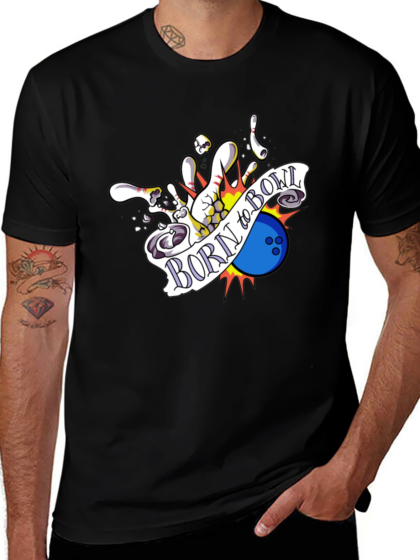 Variant 22 of Born to Bowl Graphic Tee - Bowling Shirt
