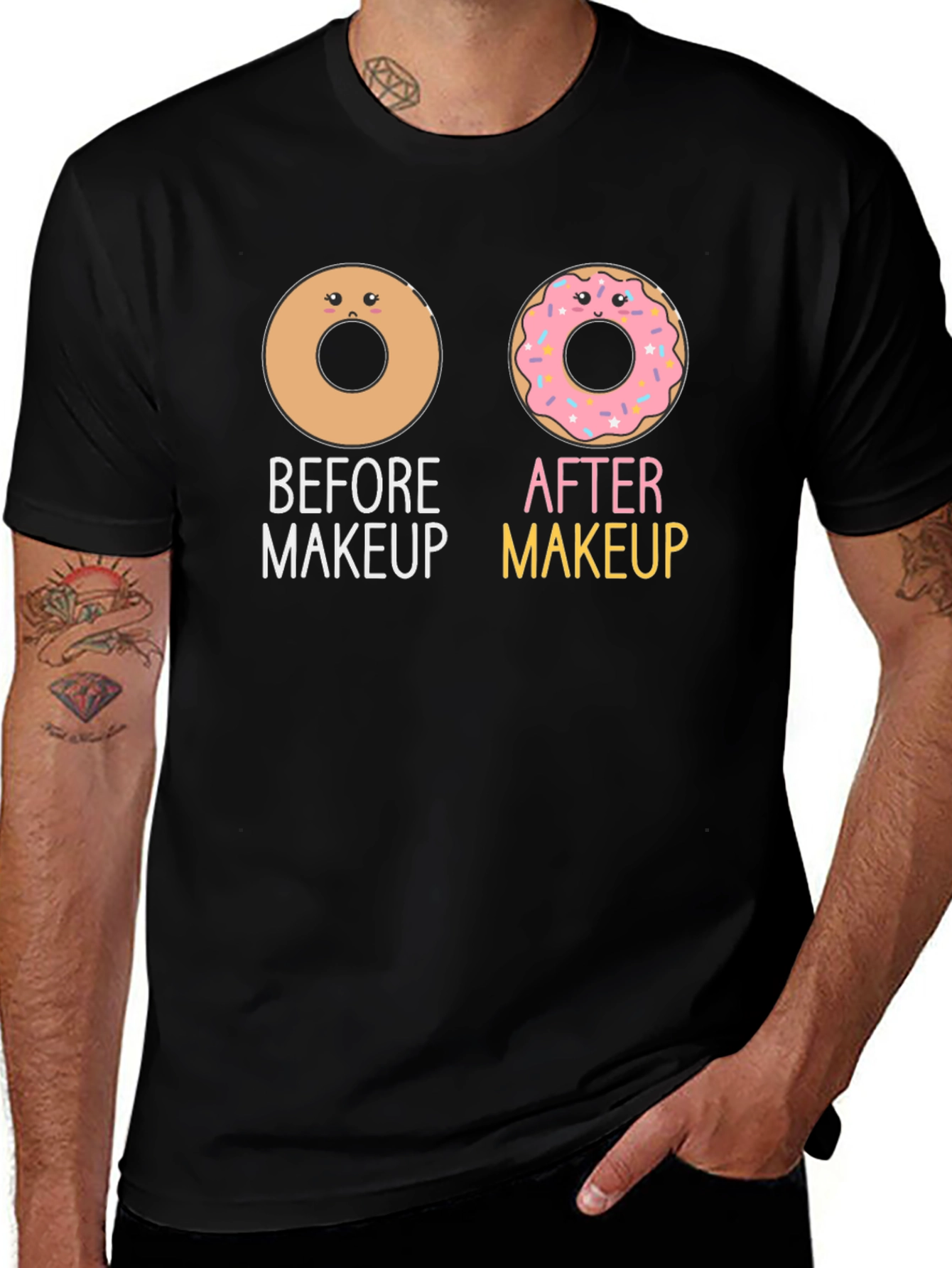 Variant 30 of Donut Before and After Makeup Graphic Tee