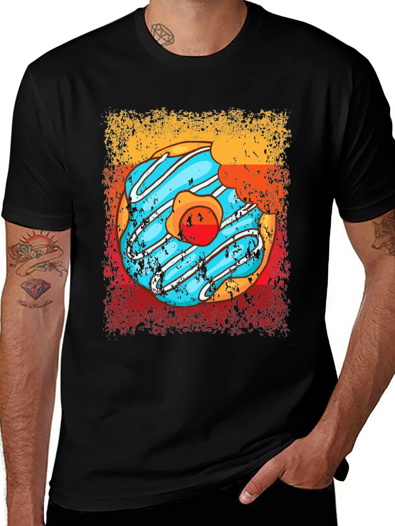 Variant 30 of Retro Donut Graphic Tee - Bite Out Design