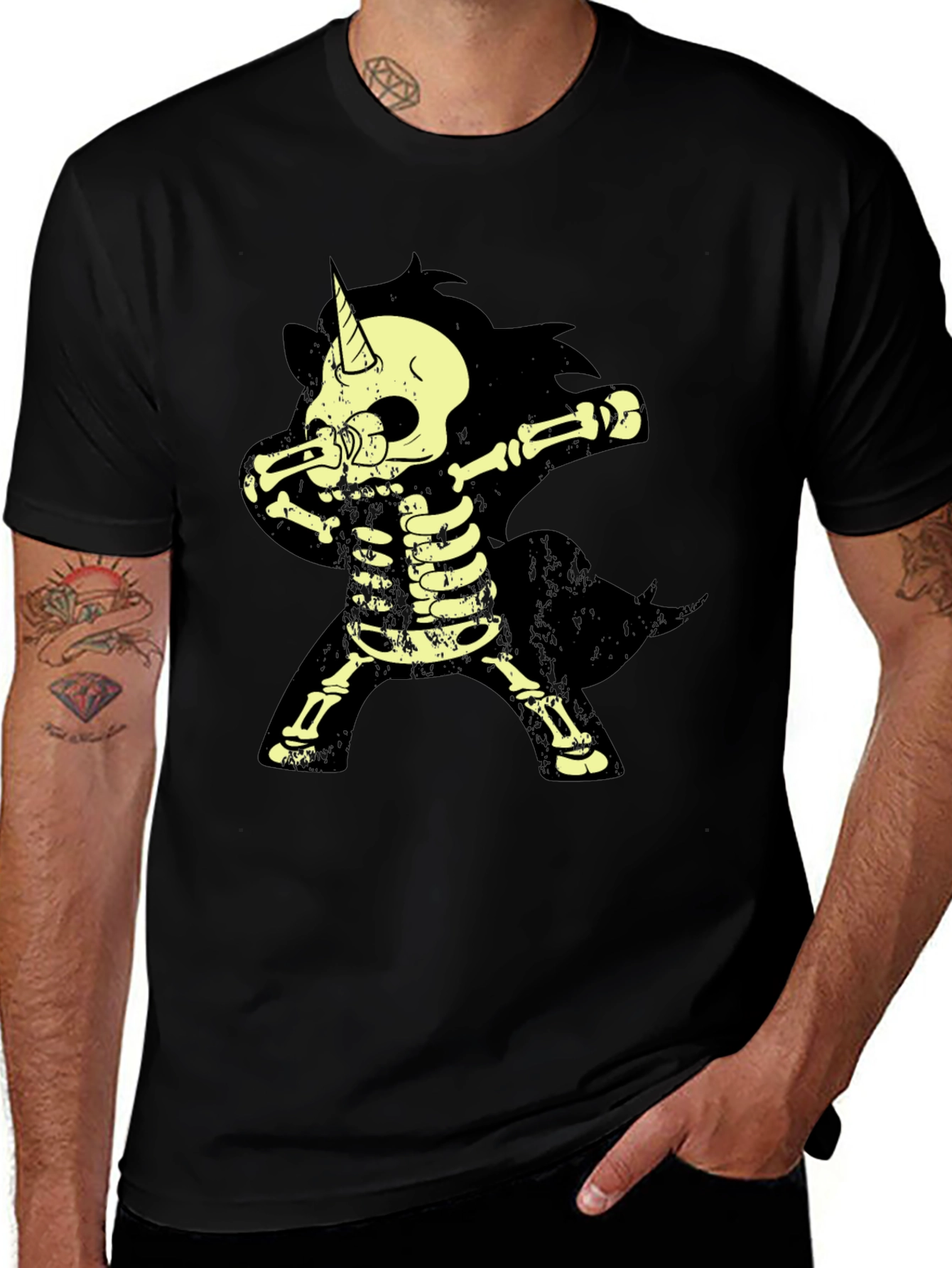 Variant 9 of Unicorn Skeleton Dab T-Shirt - Halloween