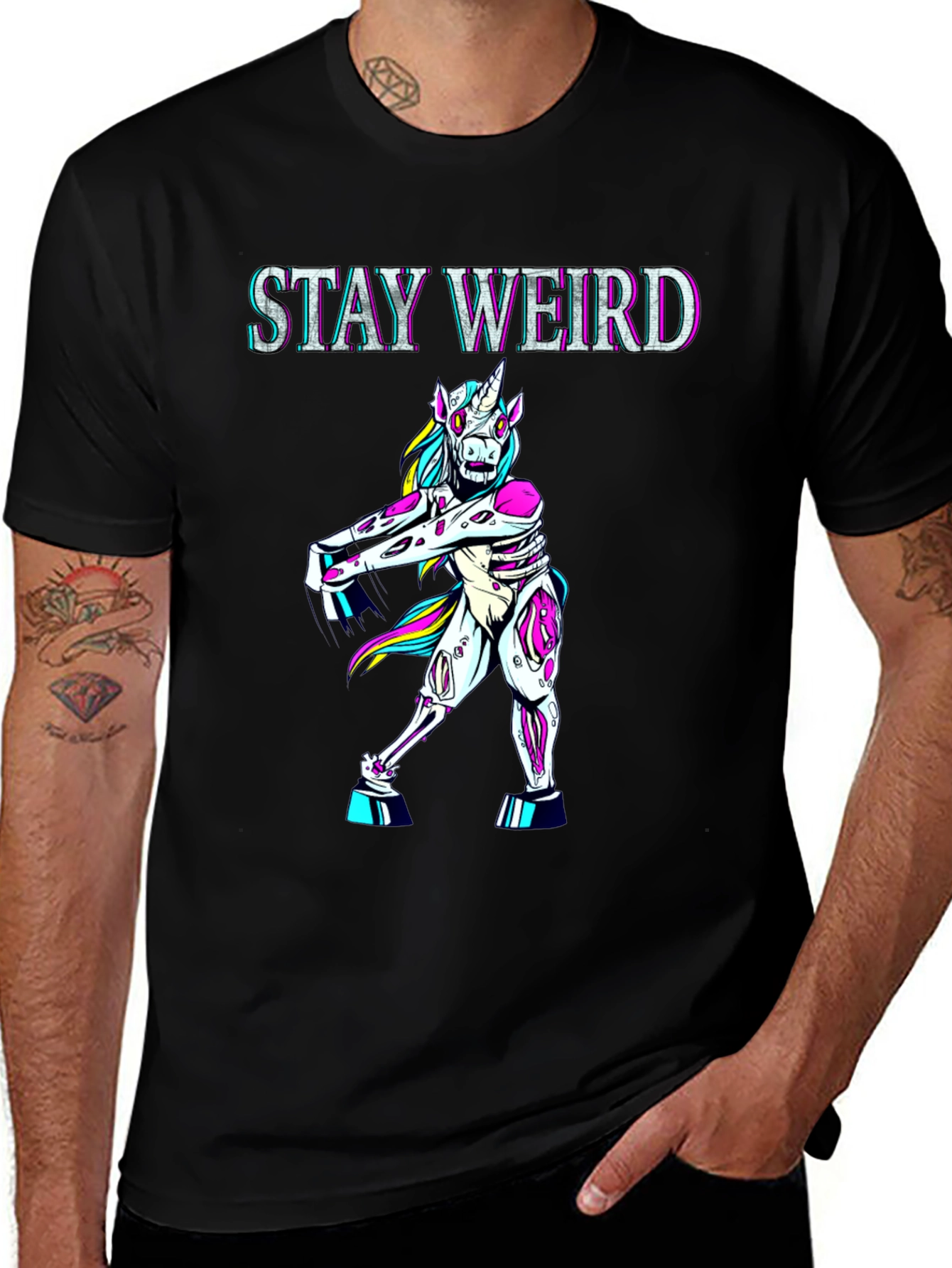 Variant 25 of Stay Weird Graphic Tee - Unicorn Zombie T-Shirt