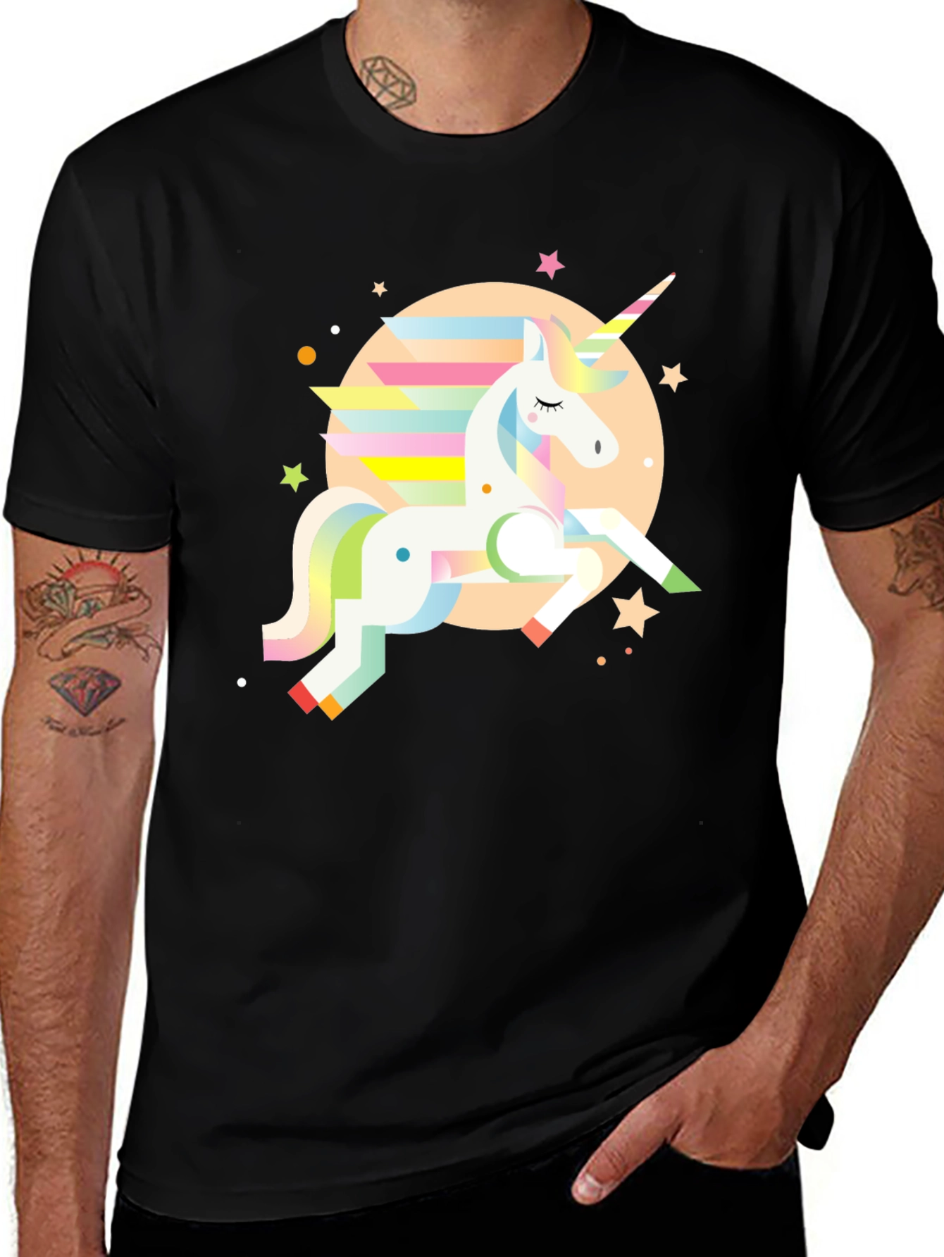 Variant 28 of Unicorn Graphic Black T-Shirt