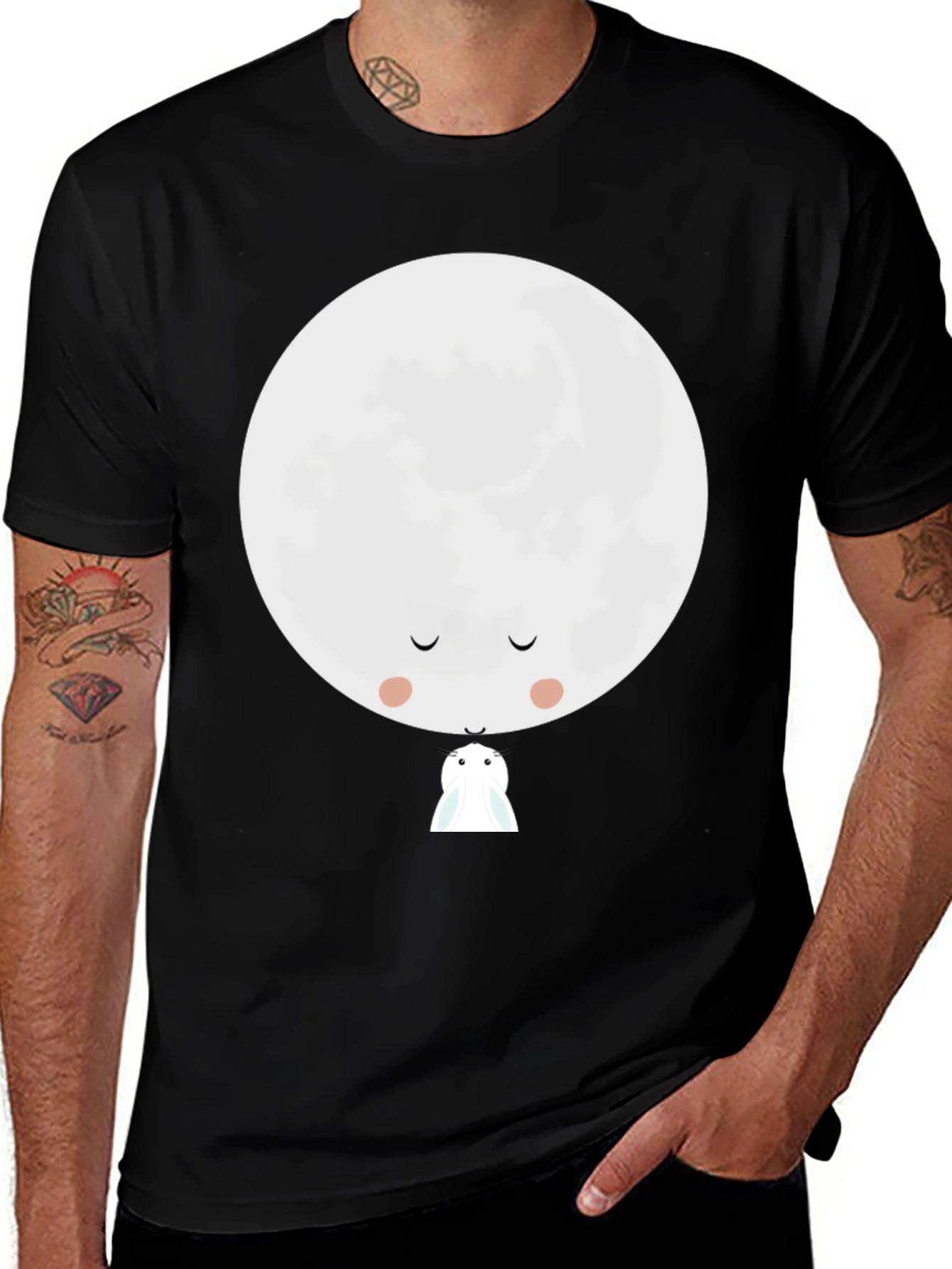 Variant 11 of Cute Moon & Bunny Graphic T-Shirt